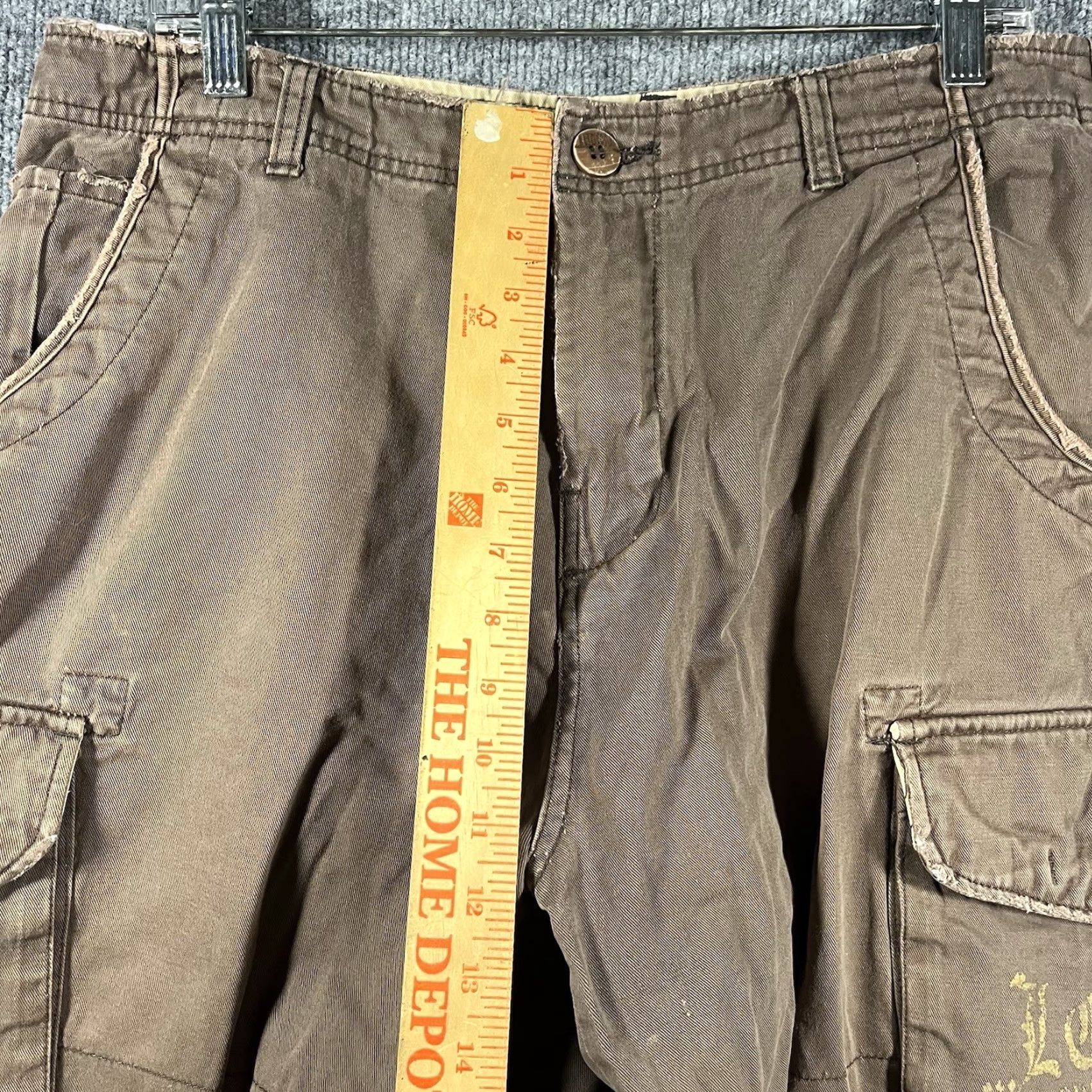 Vintage VINTAGE Lost ENTERPRISES Cargo Shorts Mens 33 Brown Cotton Ripstop 90s Baggy Pockets Adjustable Waist Baggy Mens Size US 33 - 5 Thumbnail