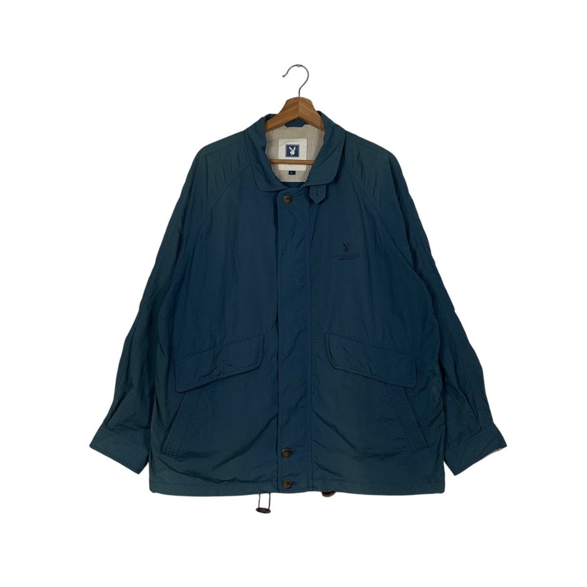 Playboy PLAYBOY Embroider Bunny Logo Blue Casual Jacket #1841-C80 Size US L / EU 52-54 / 3 - 1 Thumbnail