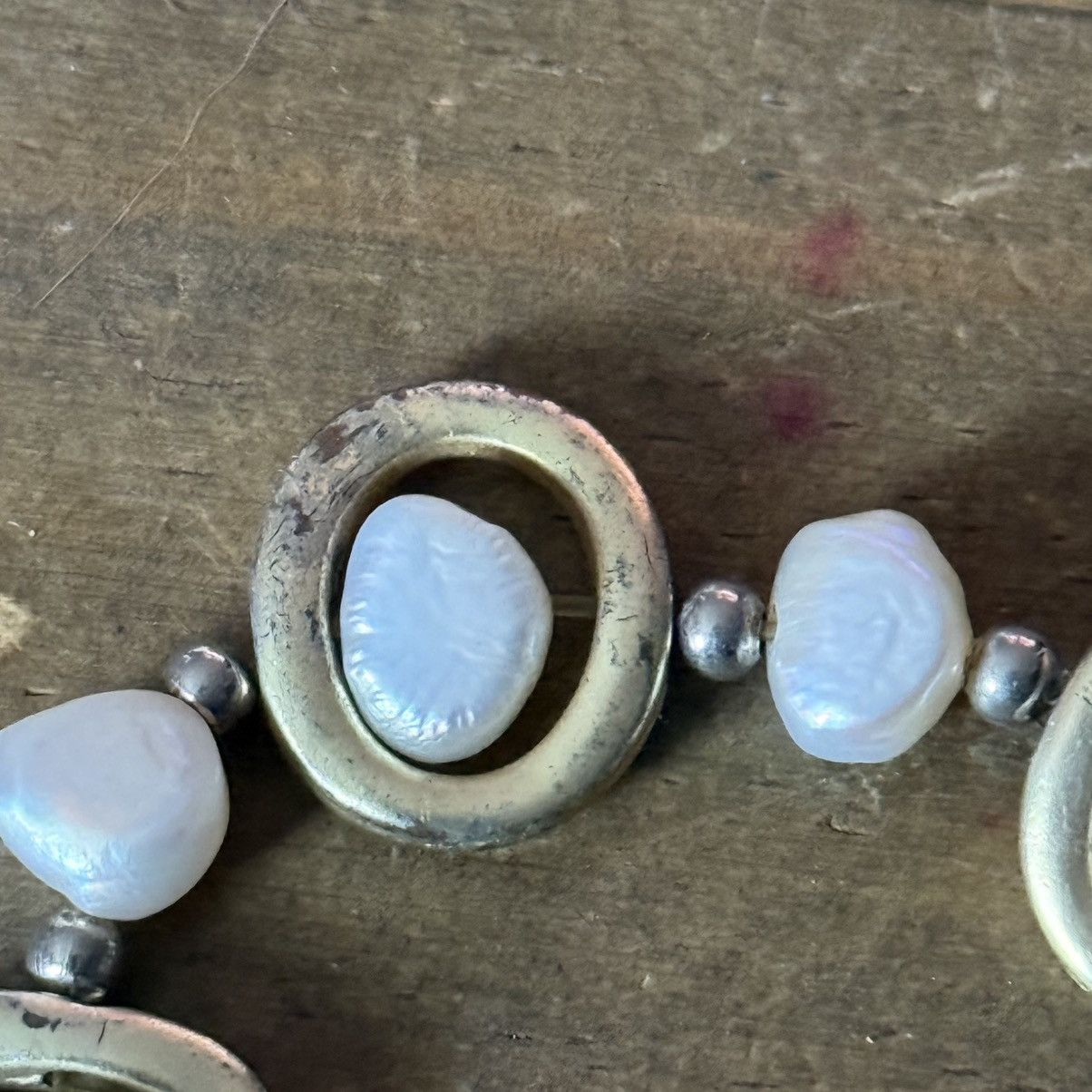 Other Brushed gold tone geometric pearl stretch bracelet Size ONE SIZE - 5 Thumbnail