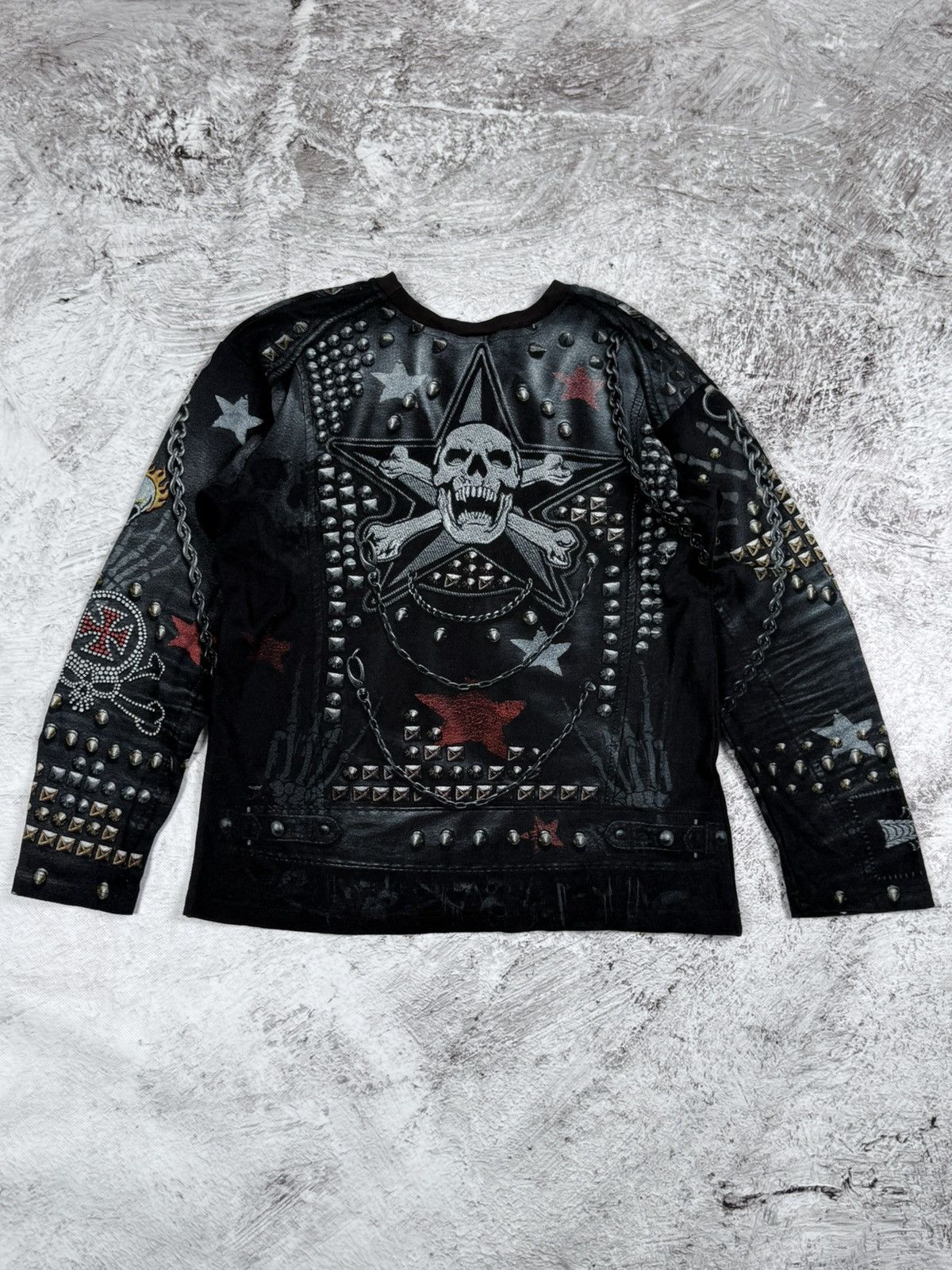 Affliction Vintage SPIRAL Gothic Satan Overprinted Long Sleeve Size US M / EU 48-50 / 2 - 4 Thumbnail