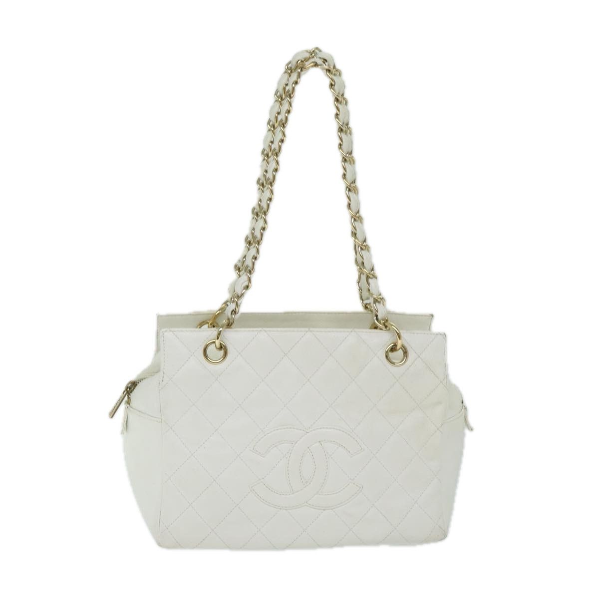 Chanel Shopping White Leather Shoulder Bag (Pre-Owned) Size ONE SIZE - 1 Thumbnail