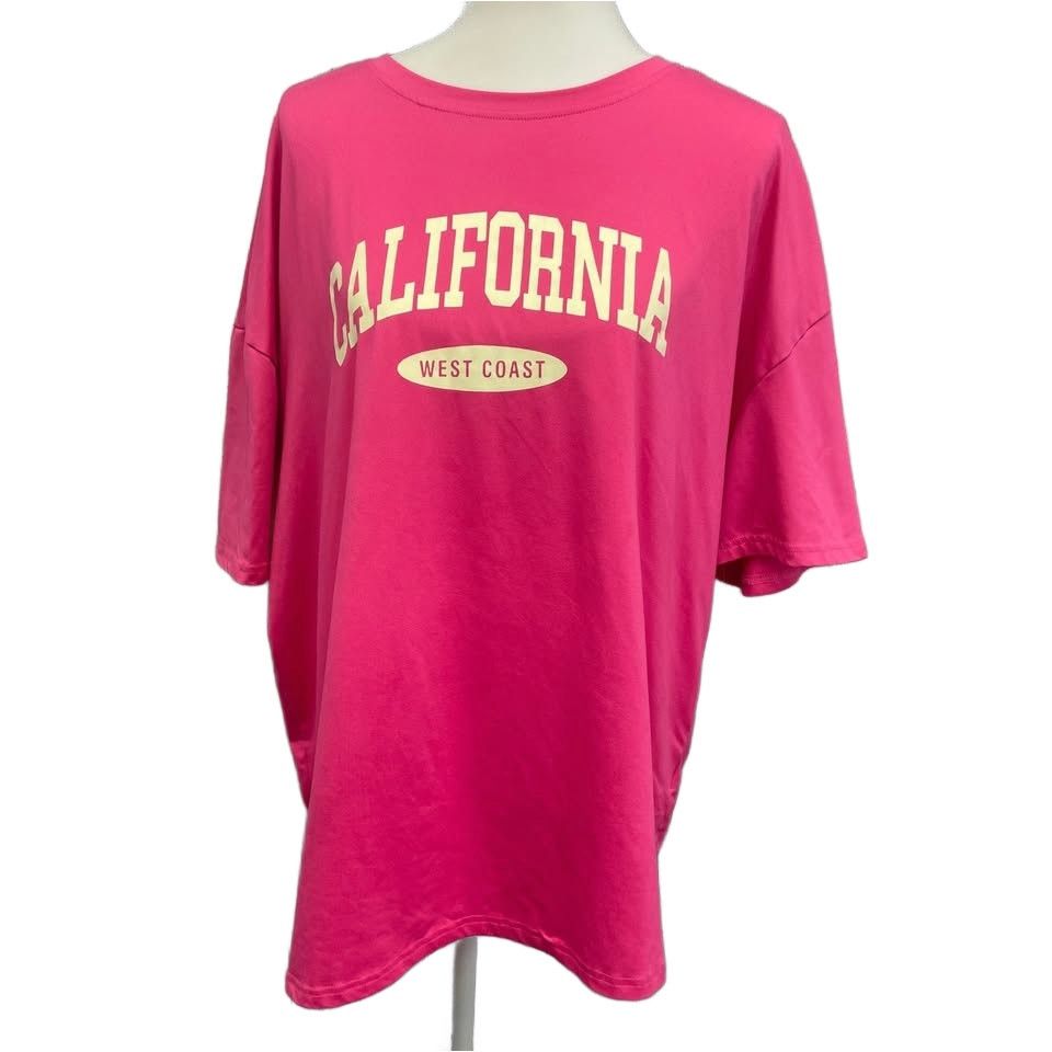 Shein Shein California West Coast Womens Large Hot Pink Tee Shirt Size L / US 10 / IT 46 - 1 Thumbnail