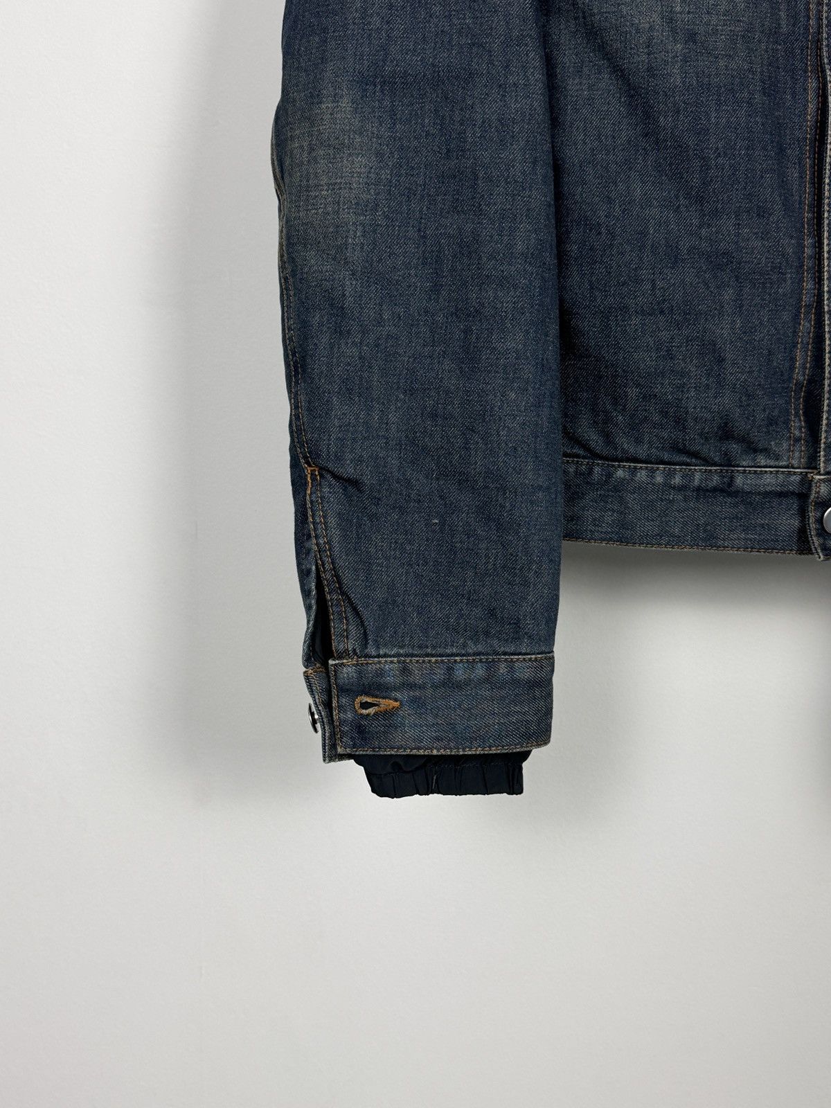 Prada Prada A/W2005 Distressed Indigo Nylon Lining Denim Jacket Size US L / EU 52-54 / 3 - 4 Thumbnail