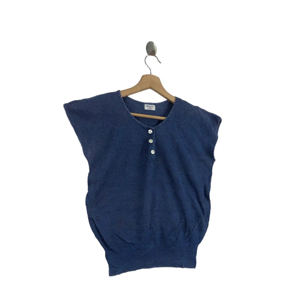 Vintage Vintage BIANCA B Collection Henley Knitwear Sweater Shirt Size S / US 4 / IT 40 - 3 Thumbnail