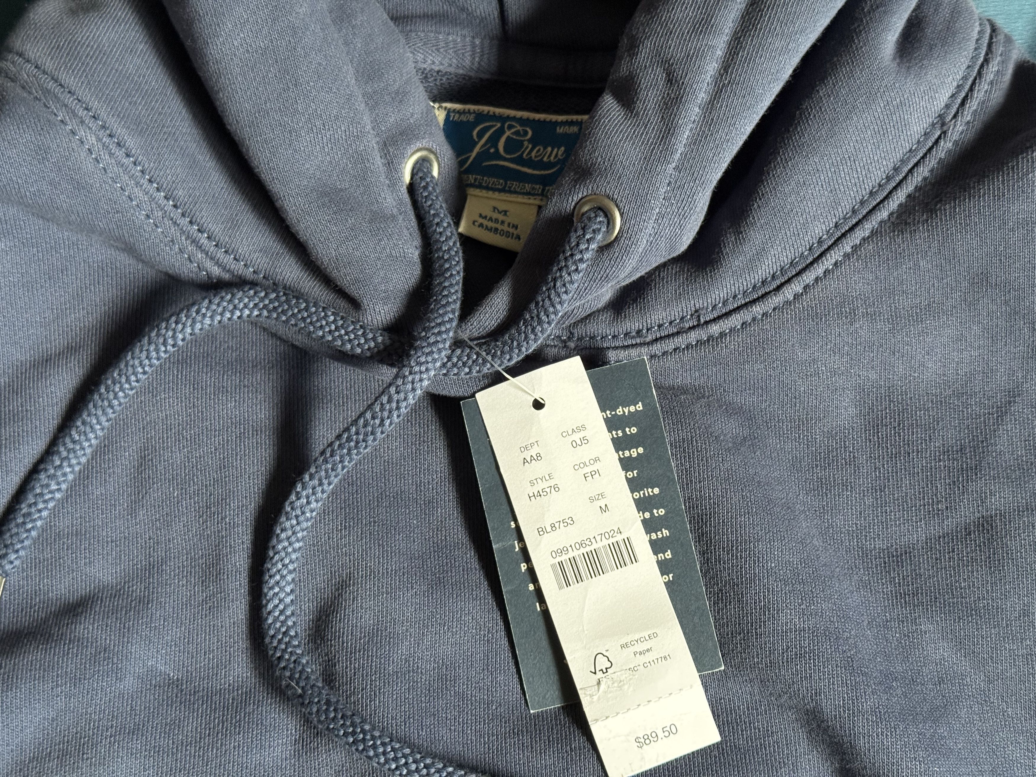 J.Crew J. Crew Garment Dyed French Terry Hoodie Sweatshirt Medium Size US M / EU 48-50 / 2 - 3 Thumbnail