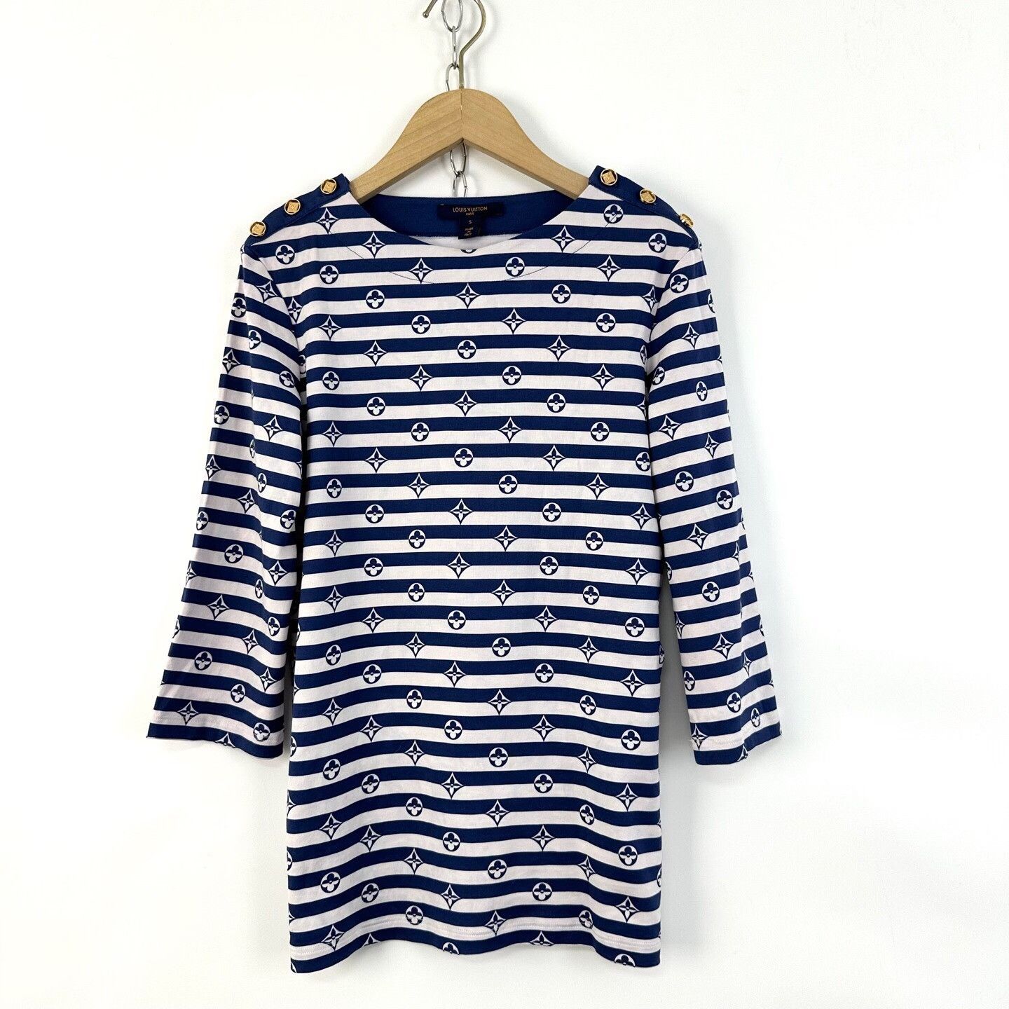 Louis Vuitton Louis Vuitton Monogram Stripe 3/4 Sleeve Top Size S / US 4 / IT 40 - 1 Thumbnail