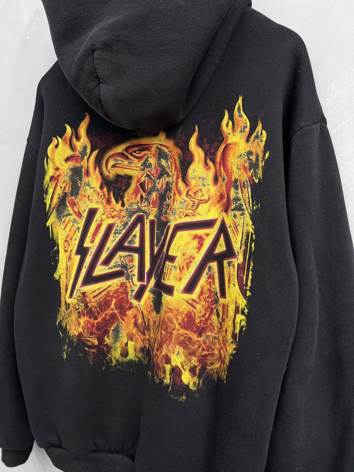 Slayer Rare Slayer 90s over print band hoodie y2k Size US XL / EU 56 / 4 - 8 Thumbnail