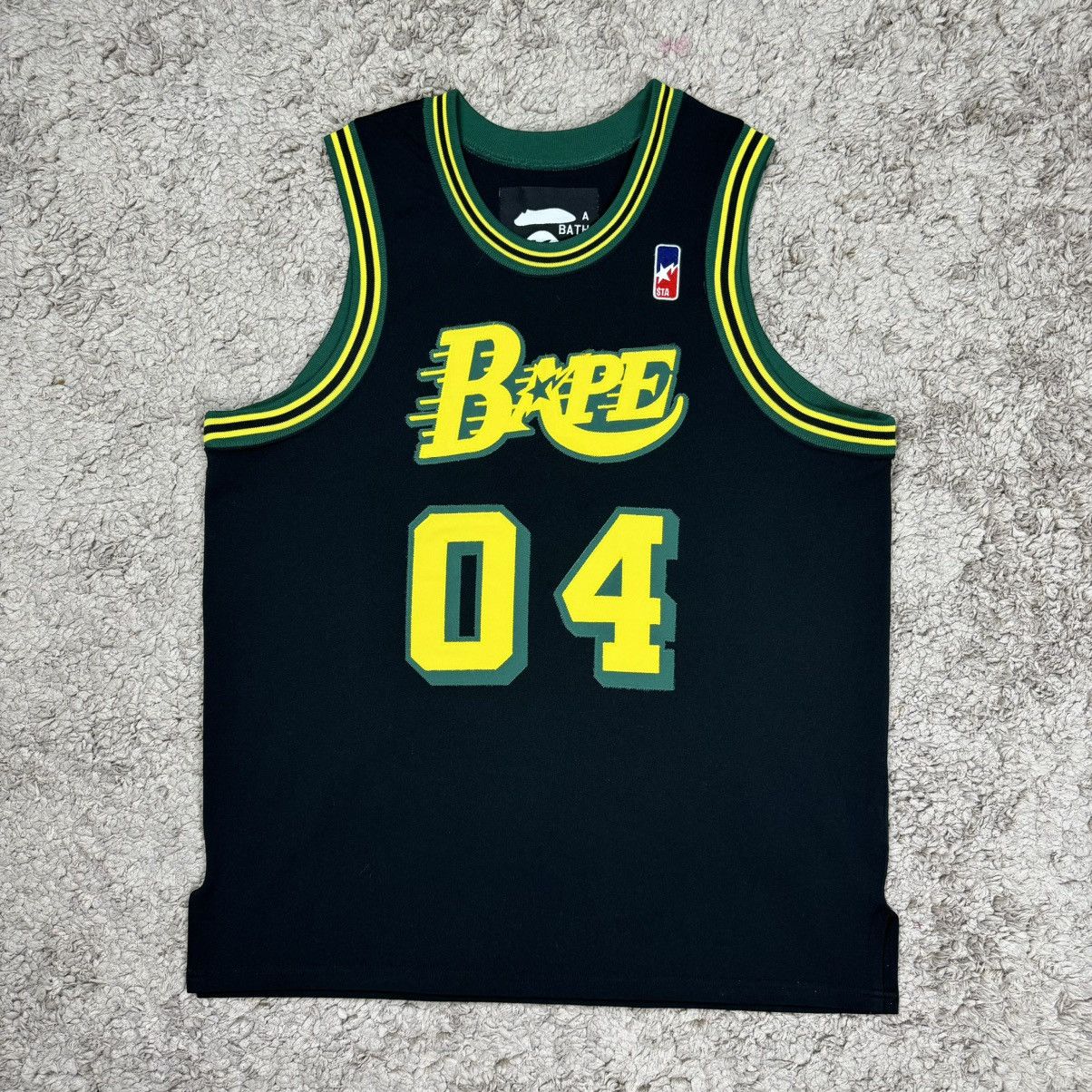 image of Bape Sta 04 Basketball Jersey in Black, Men's (Size Medium)