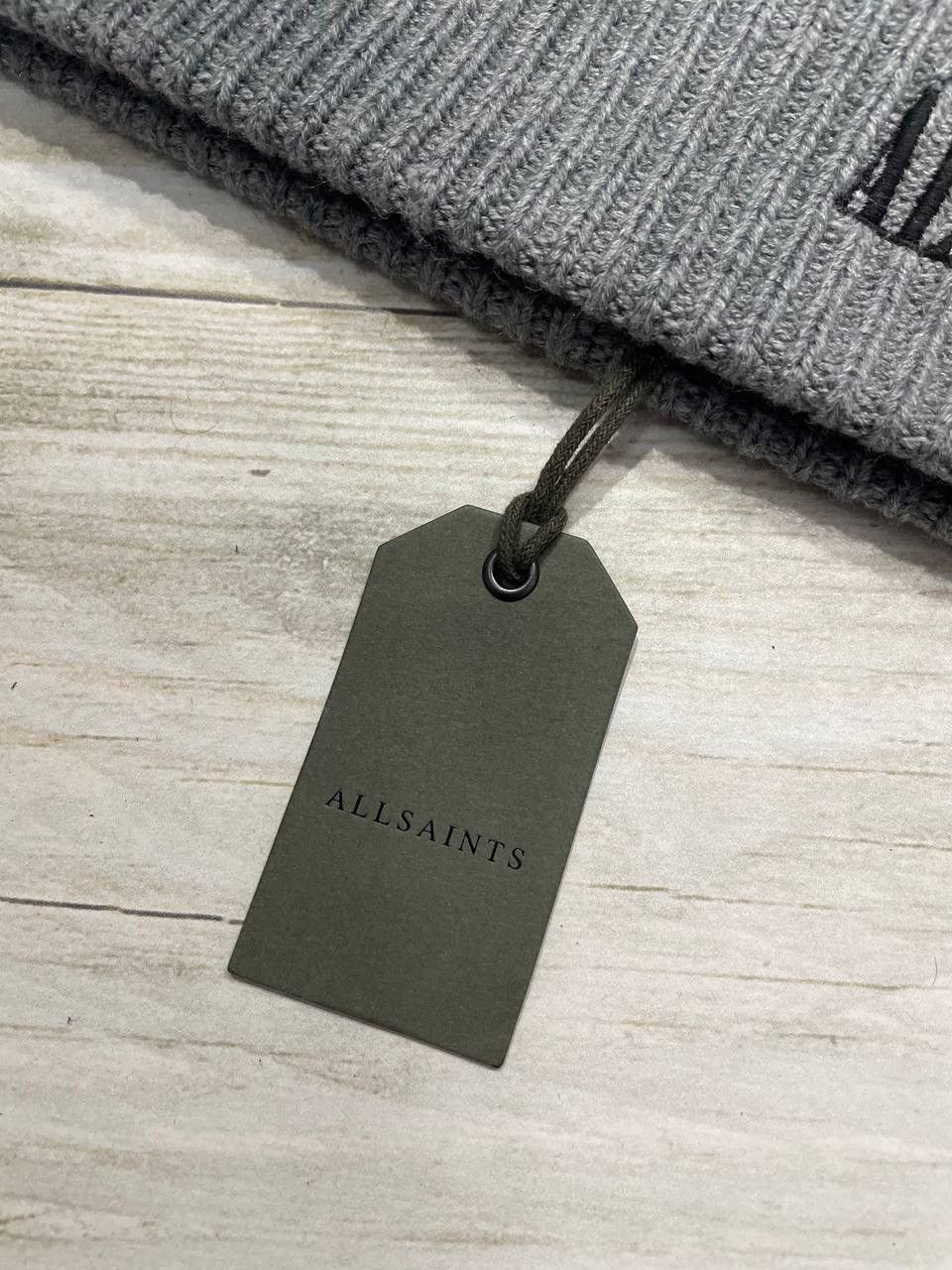 Allsaints New Allsaints Oppose Logo Beanie Wool Grey Marl Men Size ONE SIZE - 4 Thumbnail