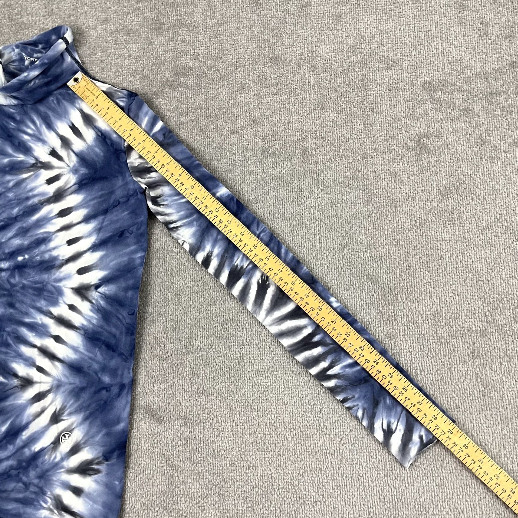 Tory Burch Tory Burch Sport Shirt Womens Medium Blue Tie Dye Mock Neck Stretch Compression Size M / US 6-8 / IT 42-44 - 6 Thumbnail