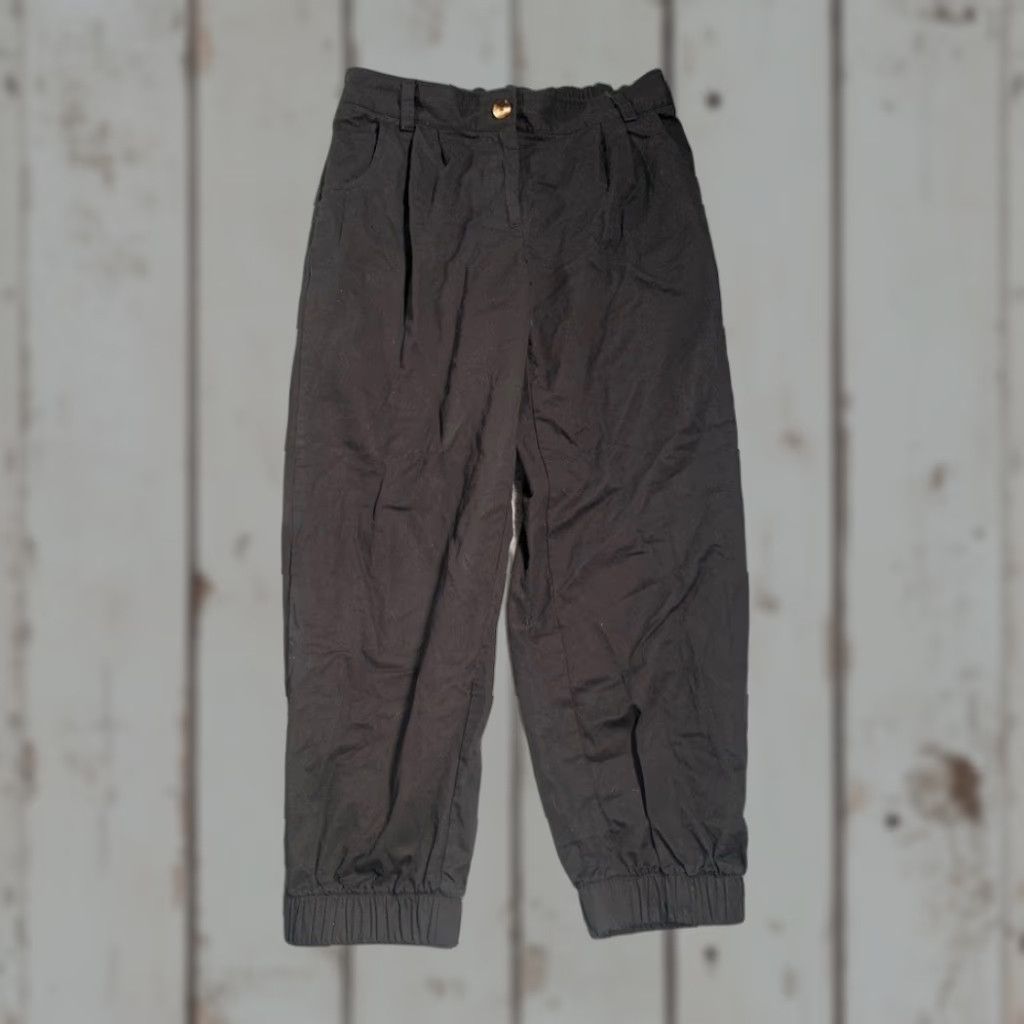 Vintage HALARA Black Cotton Pants Medium Regular Women Ankle Style M Black Size 32" / US 10 / IT 46 - 1 Thumbnail