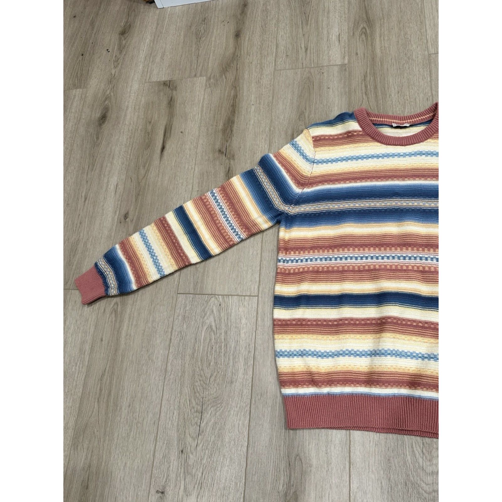 Faherty Faherty Stripe Crewneck Sweater Red Basin Ombré Men’s L Unisex Cotton - Cashmere Pullover Knit Long Sleeve Size US L / EU 52-54 / 3 - 4 Thumbnail