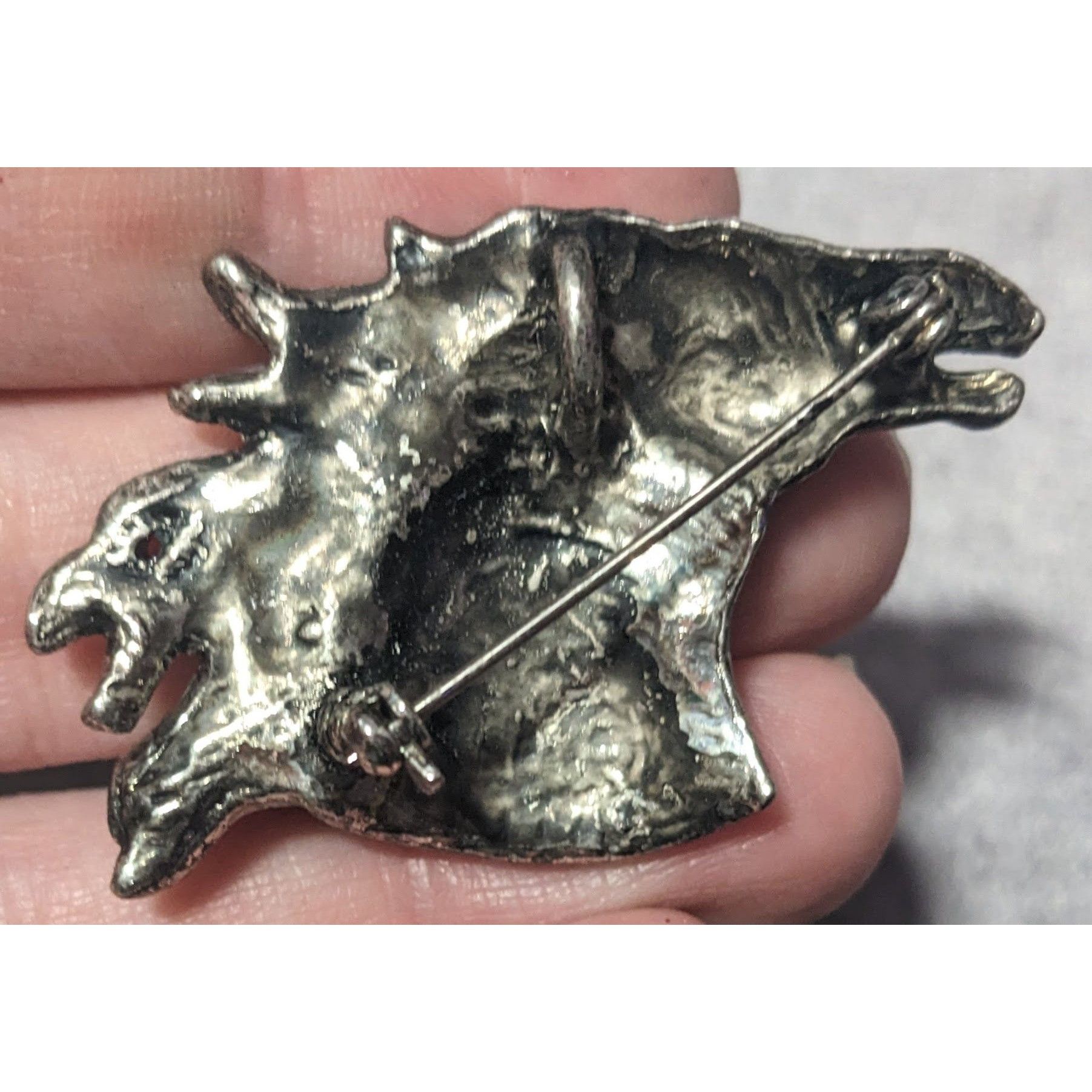 Other Vintage Horse Head Black And Silver Tone Brooch/Pendant Size ONE SIZE - 6 Thumbnail