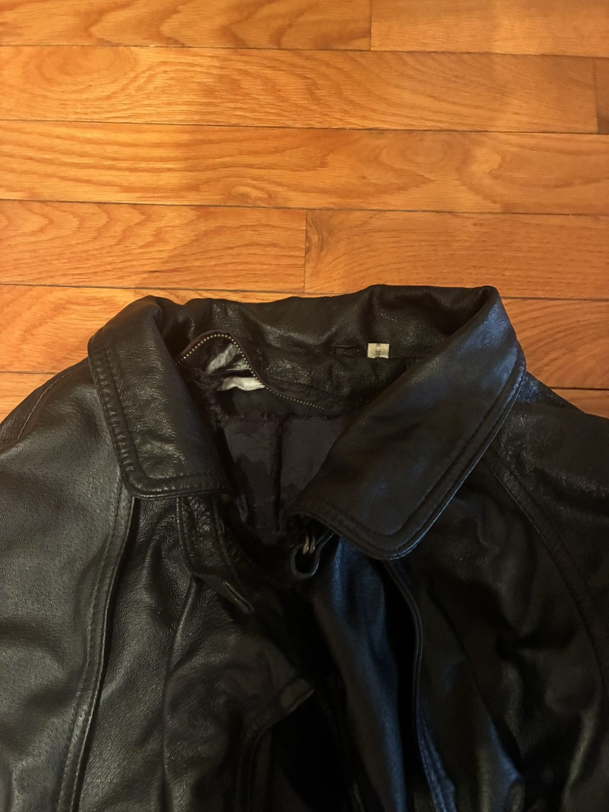 Other Black Leather Jacket Trench Coat Style - Size Medium Size US M / EU 48-50 / 2 - 5 Thumbnail