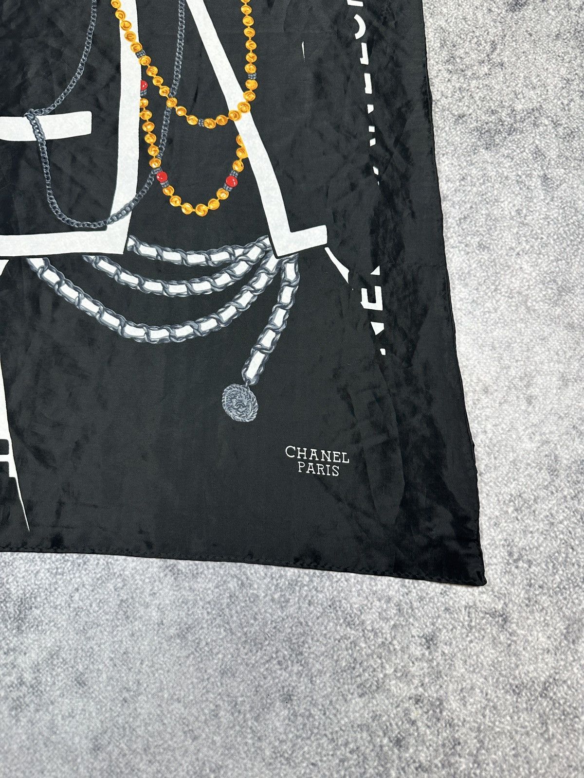 Vintage Chanel Silk Mademoiselle Koko Scarf Logo Luxury Style France Size ONE SIZE - 2 Thumbnail
