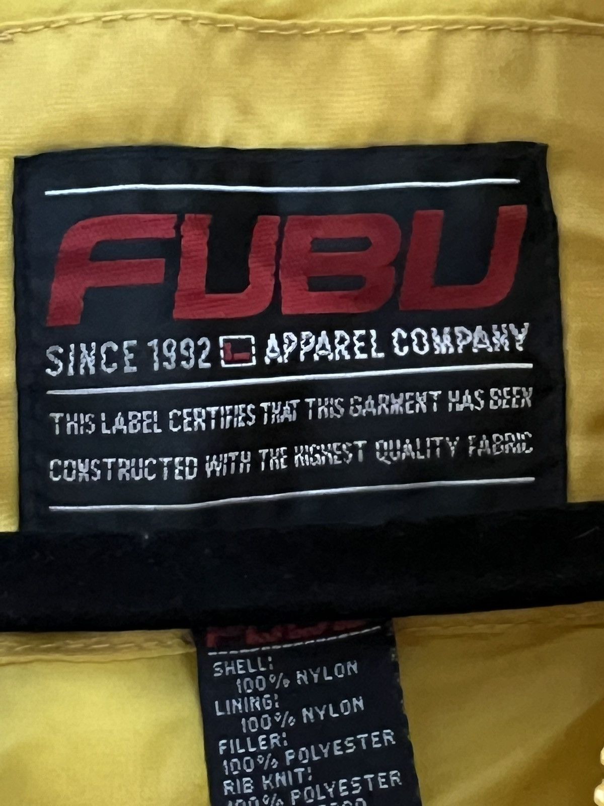 Fubu Vintage FUBU Satin VarsityJacket XL YellowHip Hop Y2K Bomber Size US XL / EU 56 / 4 - 6 Thumbnail