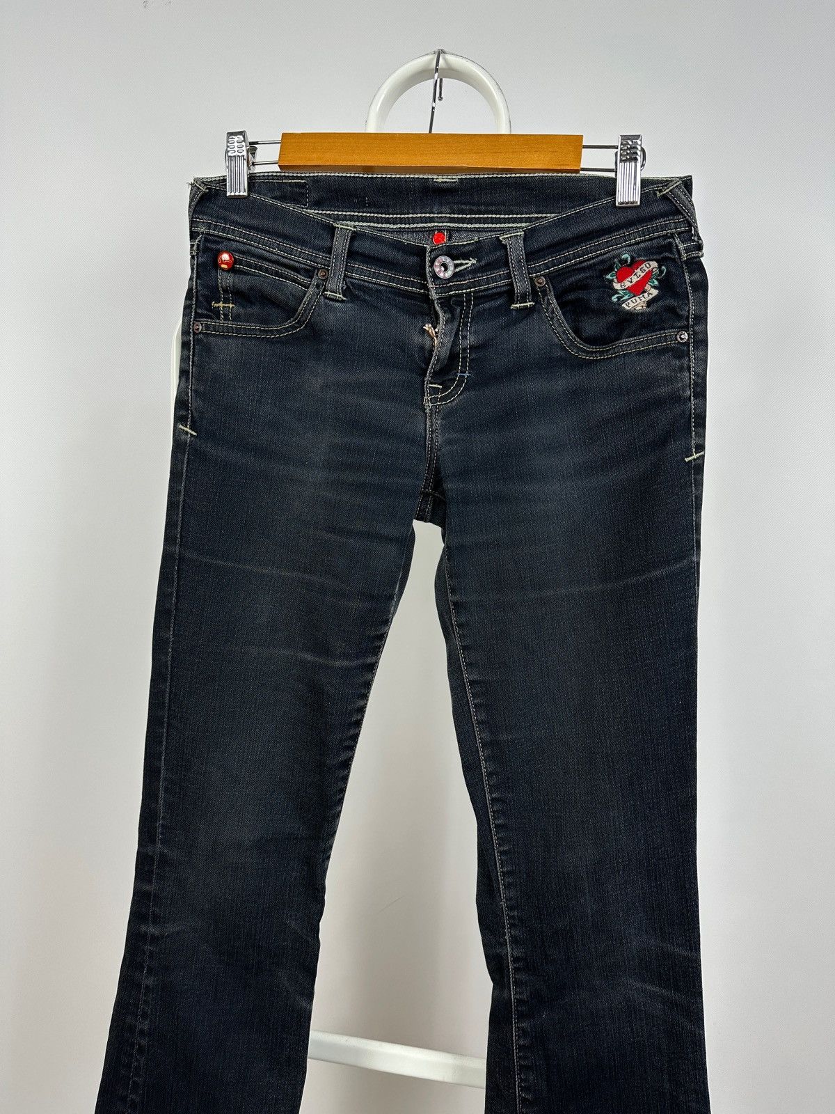 Evisu Vintage Evisu x Puma Y2K Flared Denim Jeans Pants Size 26" / US 2 / IT 38 - 3 Thumbnail