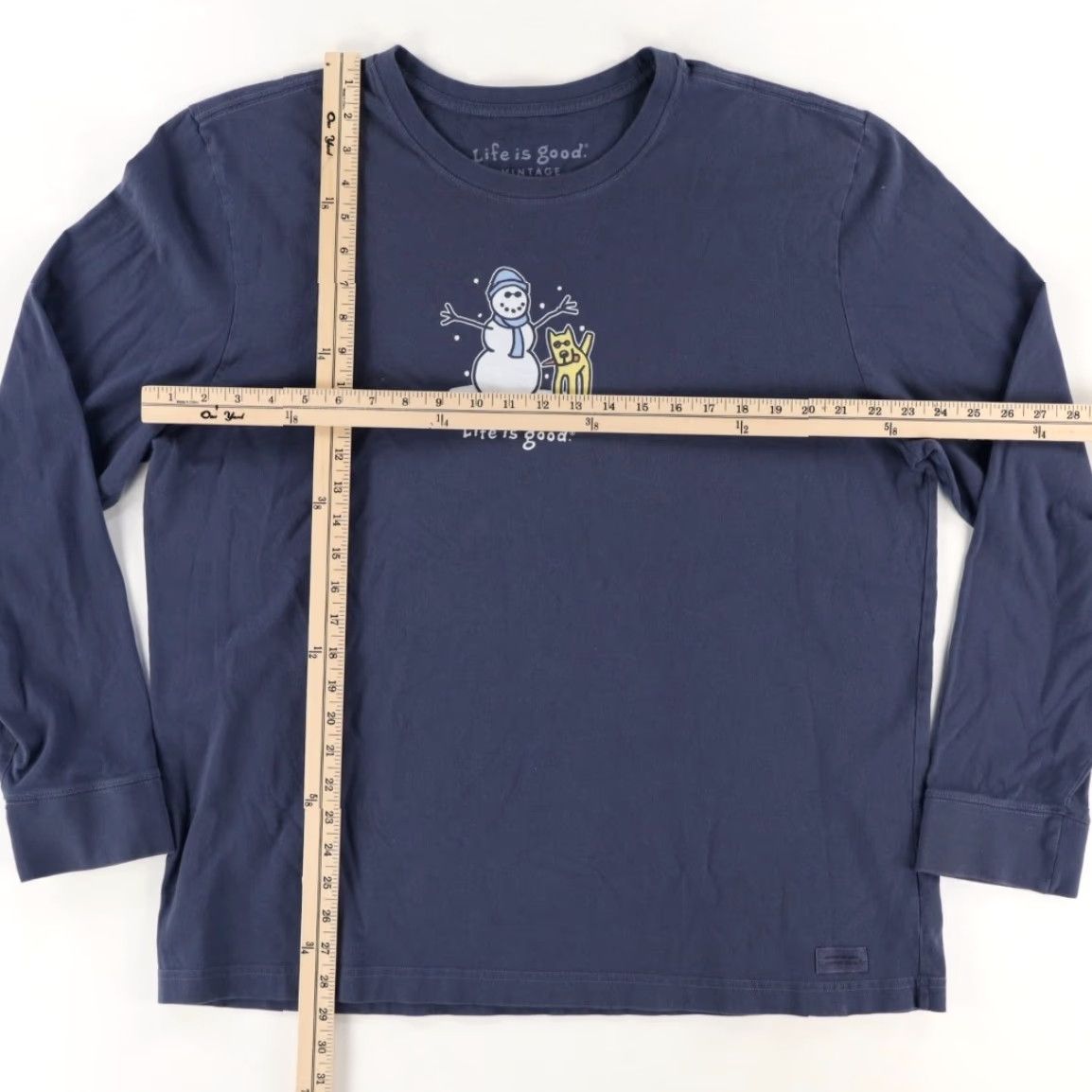 Life is Good Life is Good Snowman Spike Solid Long Sleeve T-Shirt Navy Men's XL Size US XL / EU 56 / 4 - 3 Thumbnail