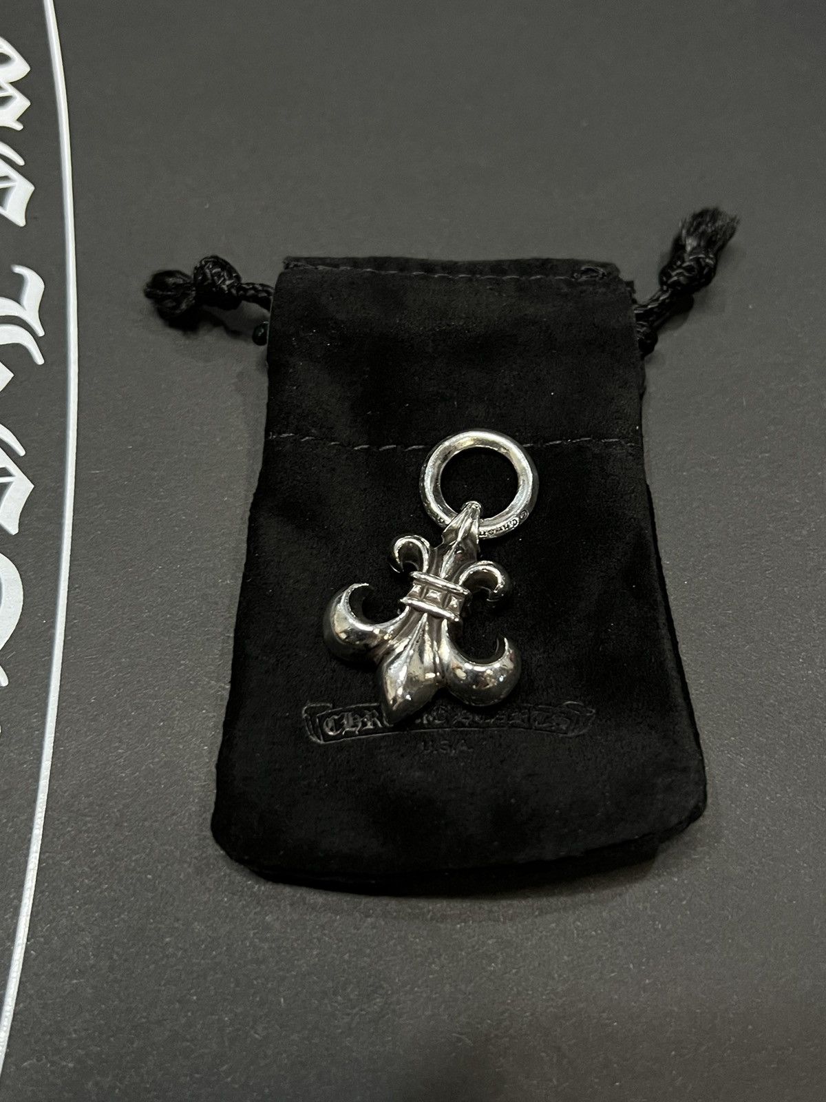 image of Chrome Hearts Fleur De Lis Pendant in Silver, Men's