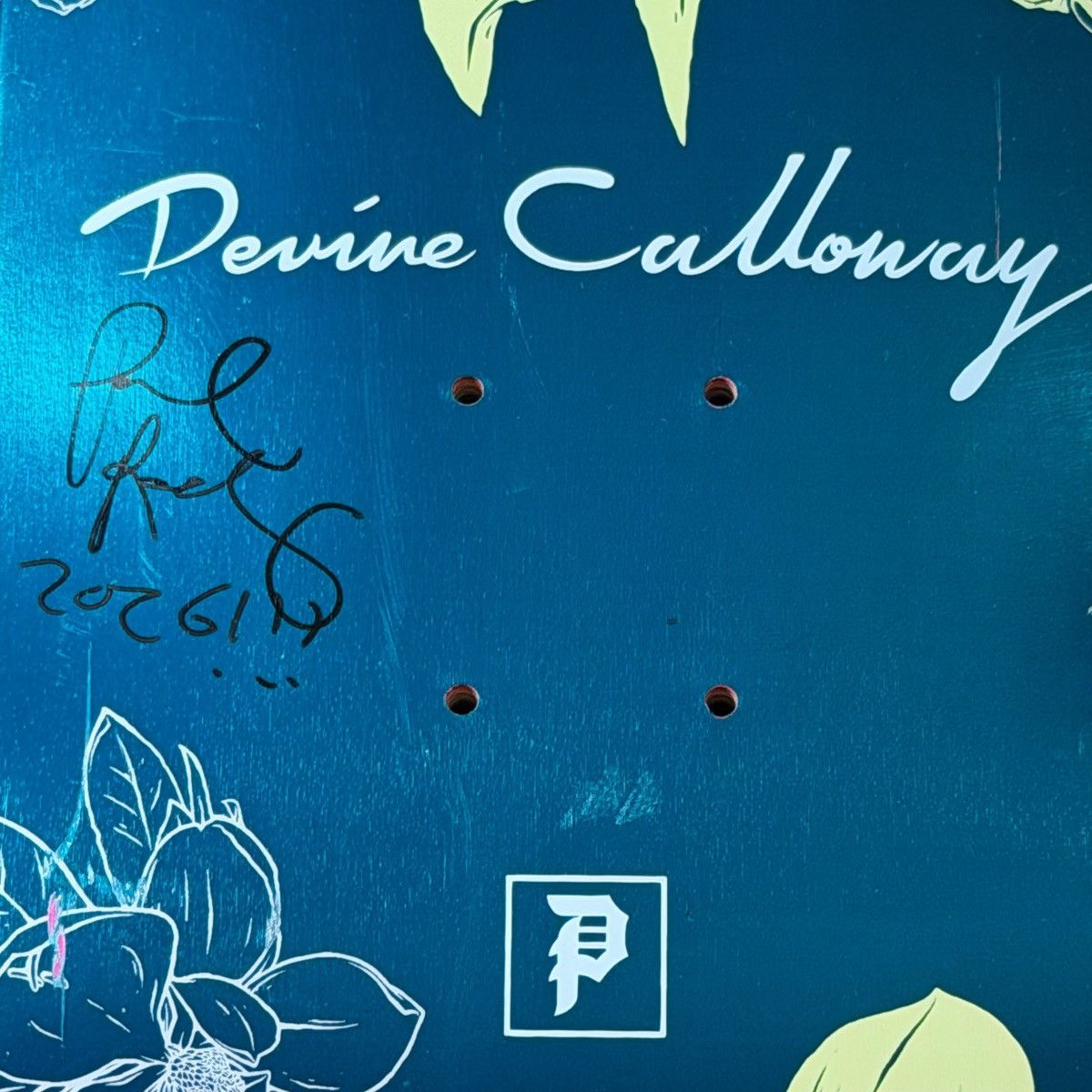 Primitive SIGNED Primitive Devine Calloway Plants Blue Skateboard Deck Size ONE SIZE - 2 Thumbnail