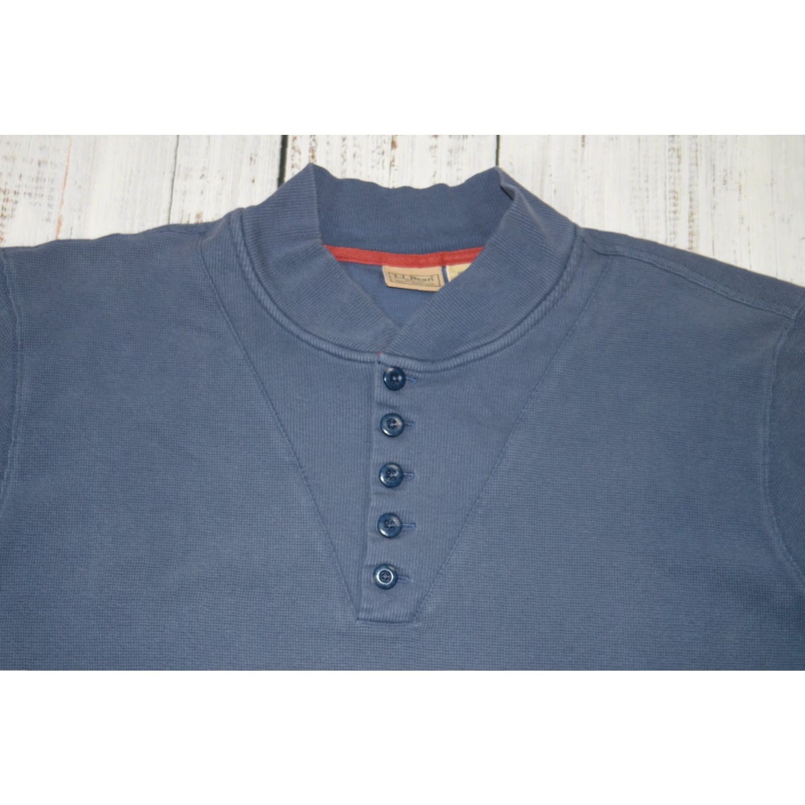 Vintage VINTAGE L.L. BEAN Men’s Knit Sweater Fisherman Crewneck Long Sleeve Solid Blue Medium Size US L / EU 52-54 / 3 - 2 Thumbnail