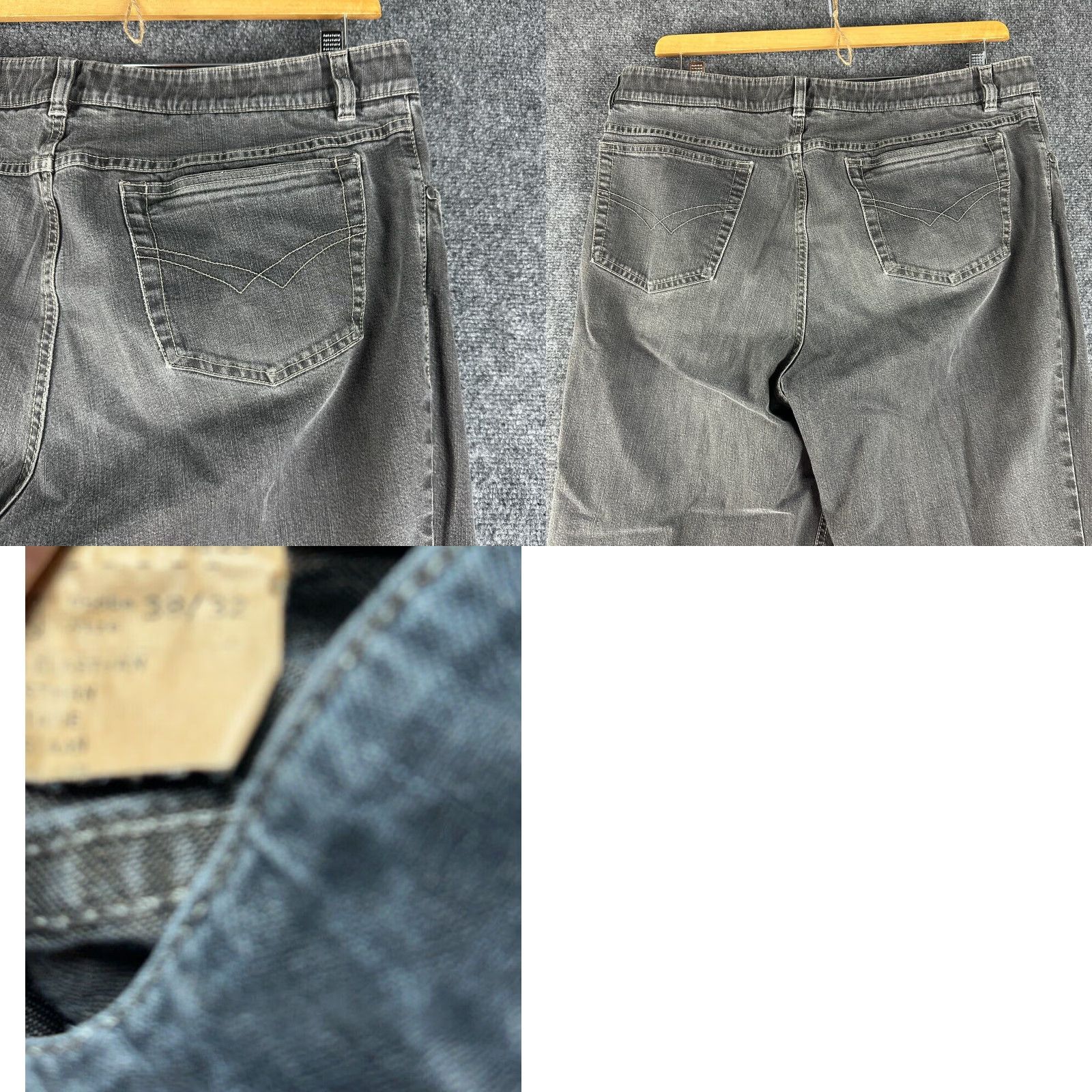 Vintage Hiltl Jeans Mens 38 Relax Cotton Pockets Gray Charcoal Denim 5-Pocket Stretch Straight Modern Classic Relaxed Fit Casual Trousers Pants Size US 38 / EU 54 - 8 Thumbnail