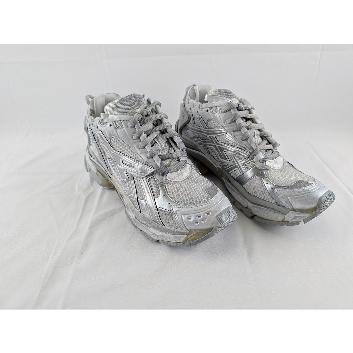Balenciaga o1rshd1 Upper Mesh Rubber Metallic Runner in Silver/Grey Size US 13 / EU 46 - 10 Thumbnail
