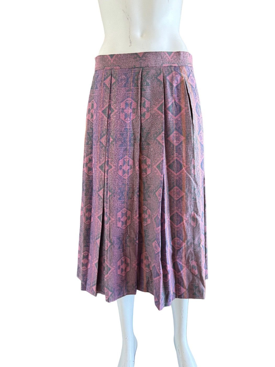 Vintage Geiger Austria skirt 42 M Actez pink boho midi European wool Size 30" / US 8 / IT 44 - 1 Thumbnail