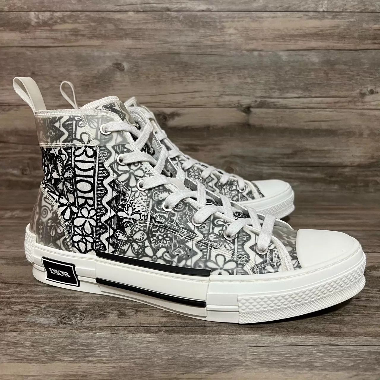 Dior DIOR x Stussy B23 Embroidered SS23 HiTop Black/White Size US 10 / EU 43 - 2 Thumbnail