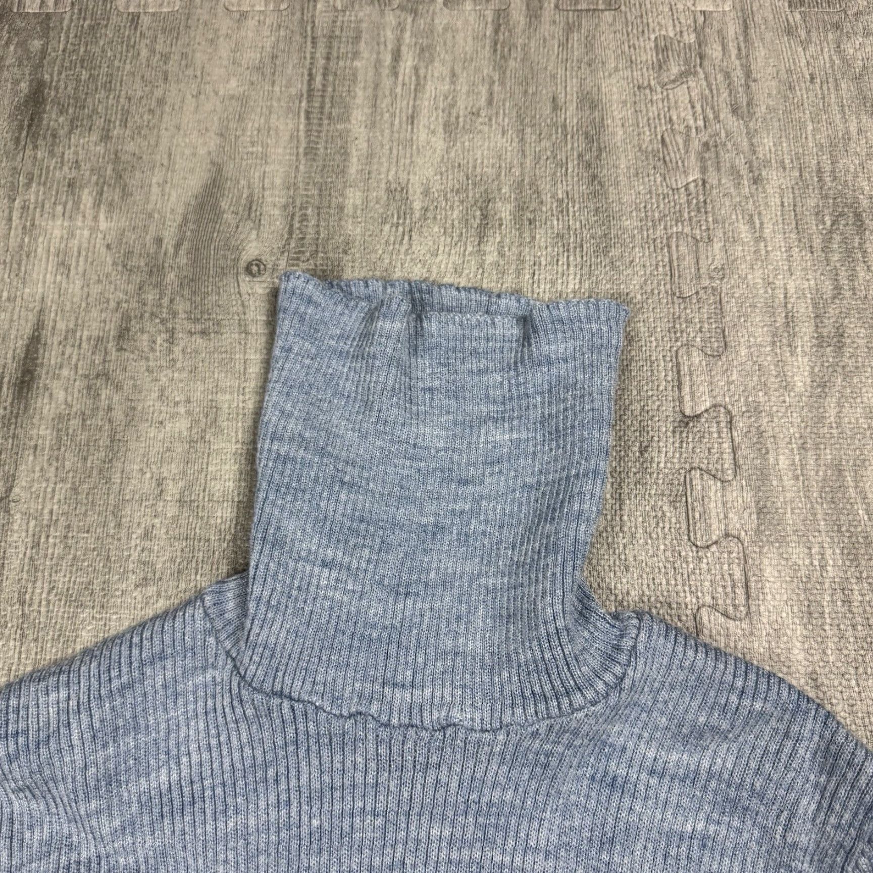 Vintage VINTAGE The Damon Turtle Sweater Shirt Women Slim Turtleneck Heathered Blue Size M 80s 90s Geek Knitted Knit Long Sleeve Size M / US 6-8 / IT 42-44 - 4 Thumbnail