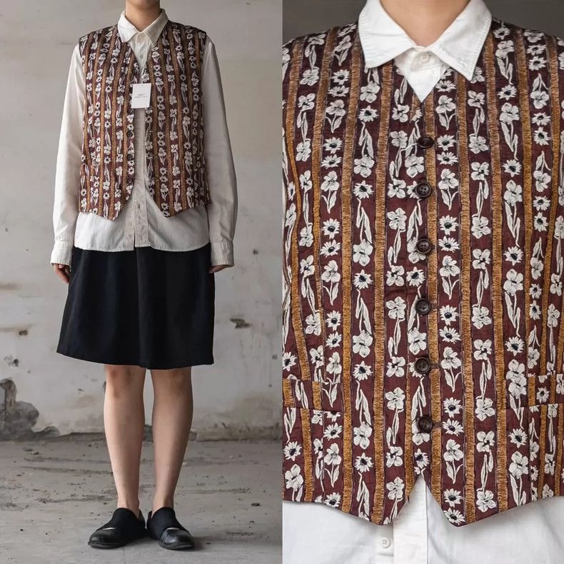 Kenzo KENZO Brown floral silk vest Size L / US 10 / IT 46 - 2 Thumbnail