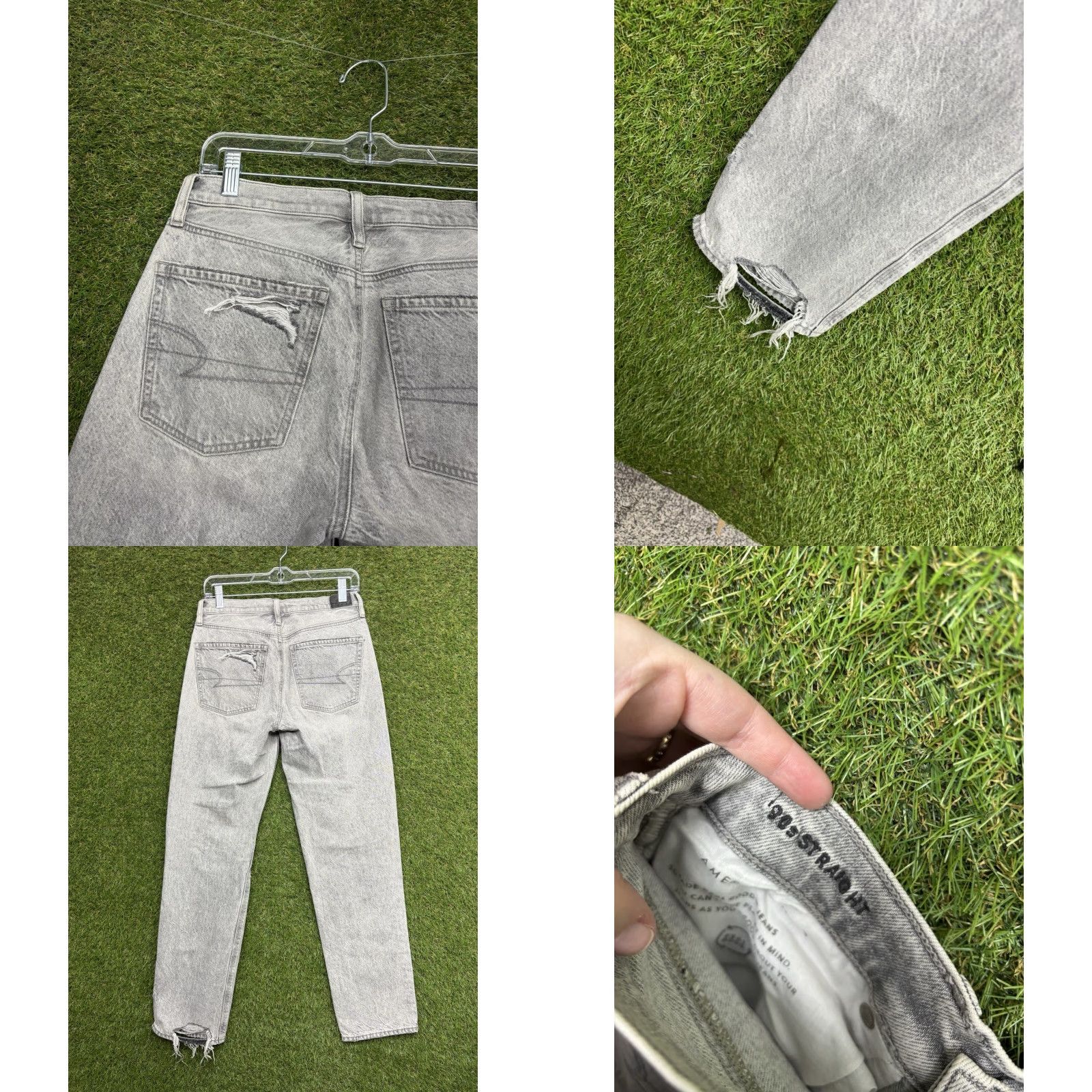 American Eagle Outfitters VINTAGE American Eagle Jeans Womens 2 90s Straight Regular Light Wash Denim Distressed Shirt Size 26" / US 2 / IT 38 - 8 Thumbnail