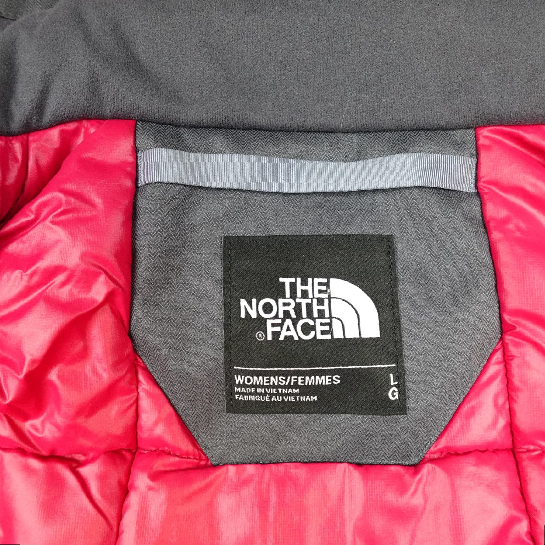 The North Face VINTAGE? No. The North Face Jacket Womens L Gray Pink Hooded Insulated Ski Snow NF0A3LKU Size L / US 10 / IT 46 - 6 Thumbnail