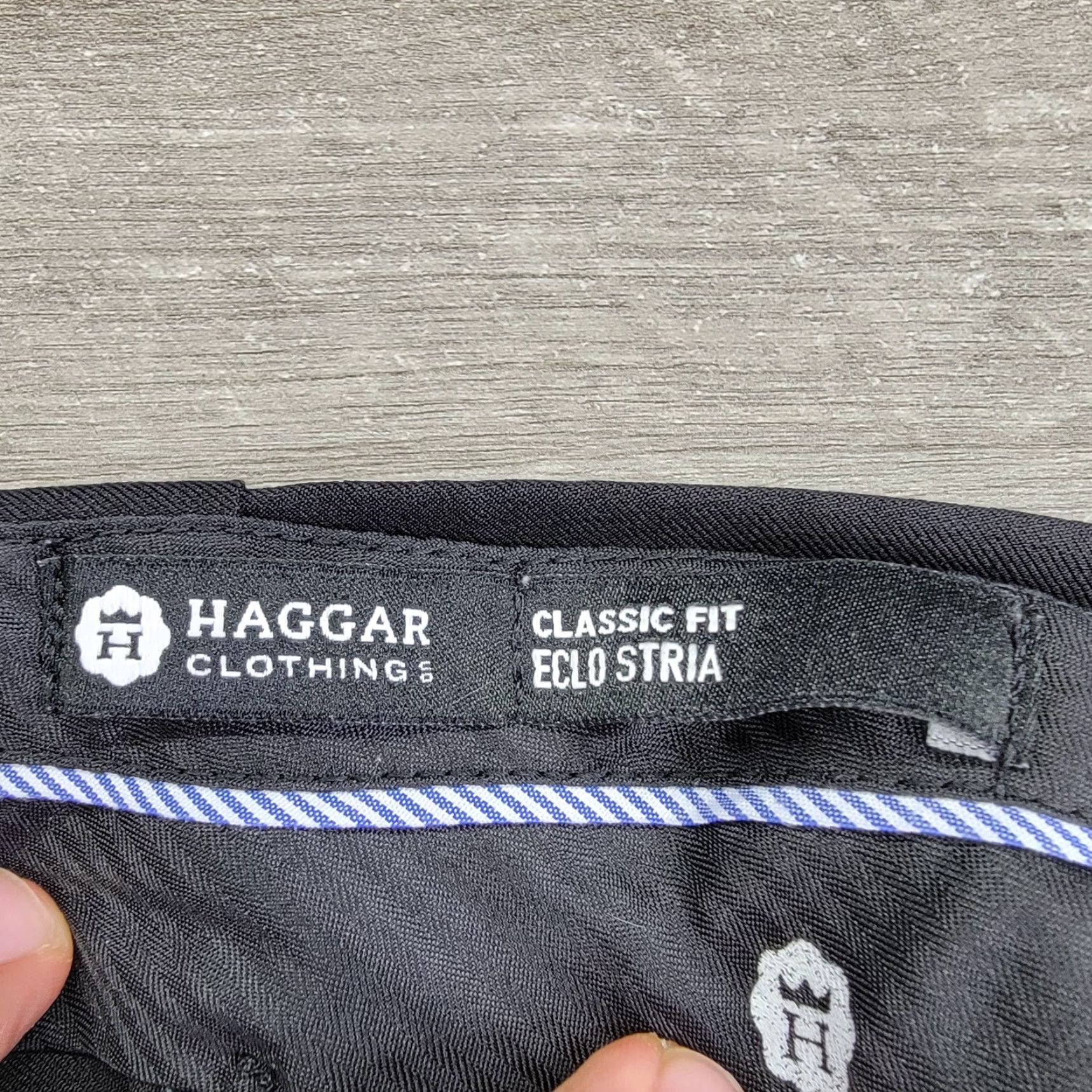 Haggar Haggar Eclo Stria Dress Pants Mens 40x29 Black Flat Front Polyester Dress Pants Men's 40 29 Black Flat Front Polyester Pants Size US 40 / EU 56 - 3 Thumbnail