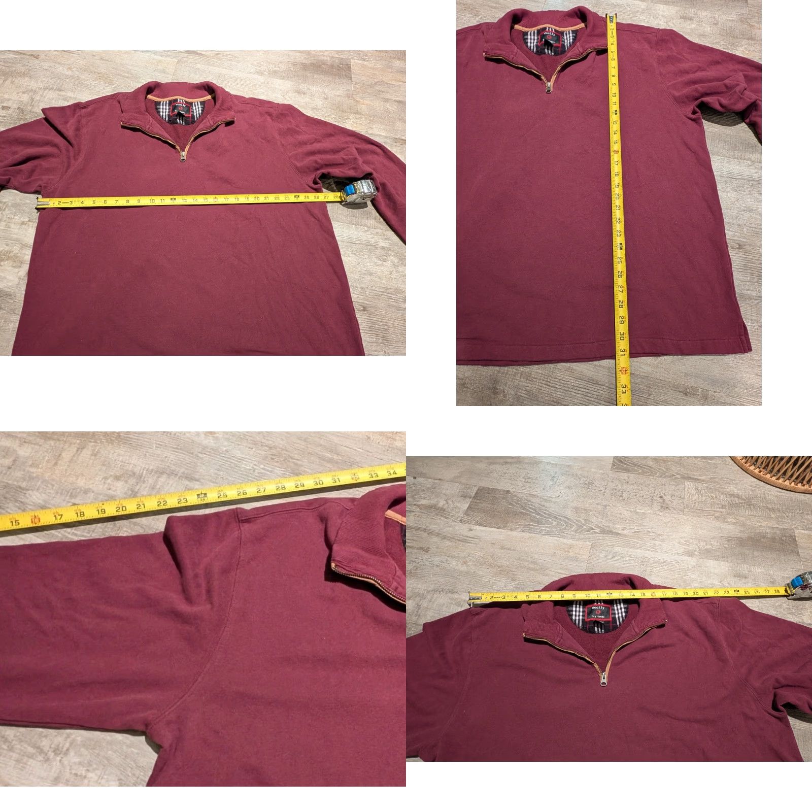 Vintage VINTAGE Woolly Dry Goods 1/4 Zip Long Sleeve Elbow Patches Sweater Sz 3XL Tall Burgundy Size US XXL / EU 58 / 5 - 8 Thumbnail