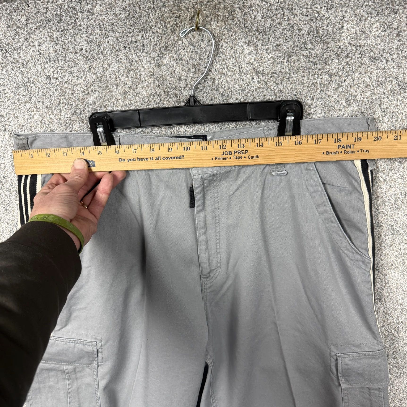 Route 66 Vintage Route 66 Cargo Shorts Mens 40x12 Gray Striped Canvas 90s Summer Casual Short Size US 40 / EU 56 - 2 Thumbnail