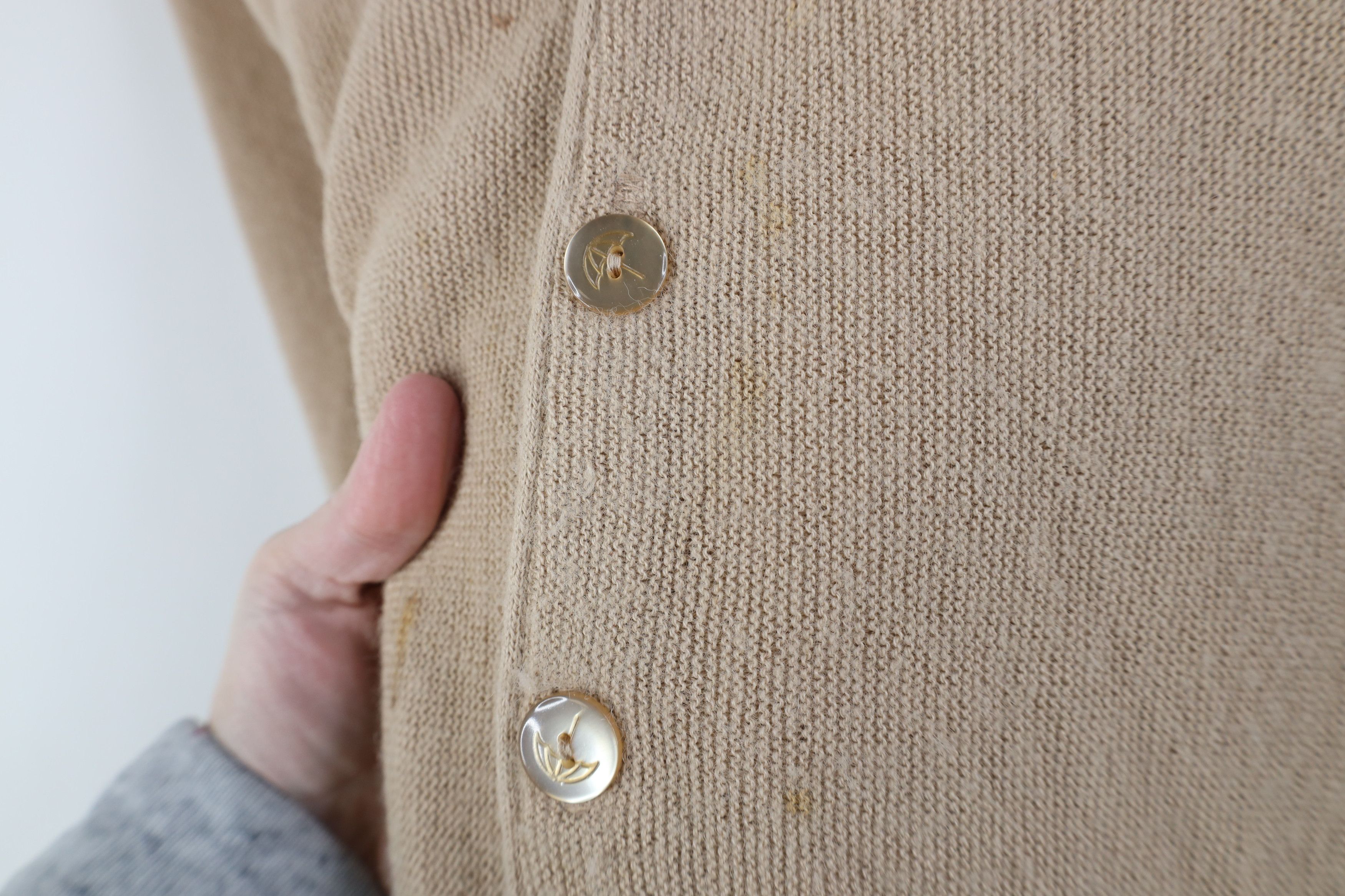 Vintage Vintage 70s Streetwear Knit Cardigan Sweater Beige USA Size US M / EU 48-50 / 2 - 5 Thumbnail