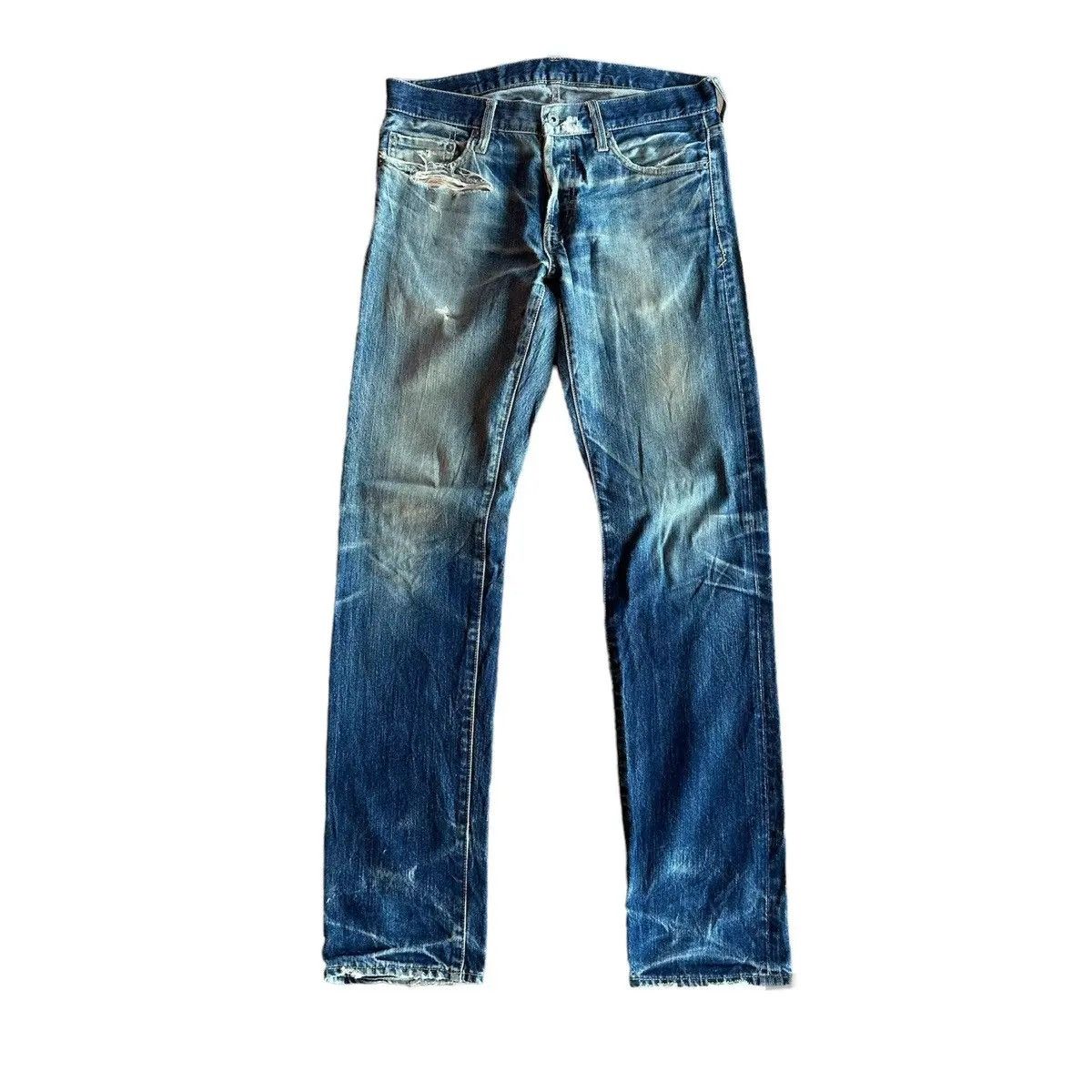 Japanese Brand W31 L32 🔥 DISTRESSED DENIM VINTAGE STOOGE&CO. JEANS PANTS Size US 31 - 1 Thumbnail