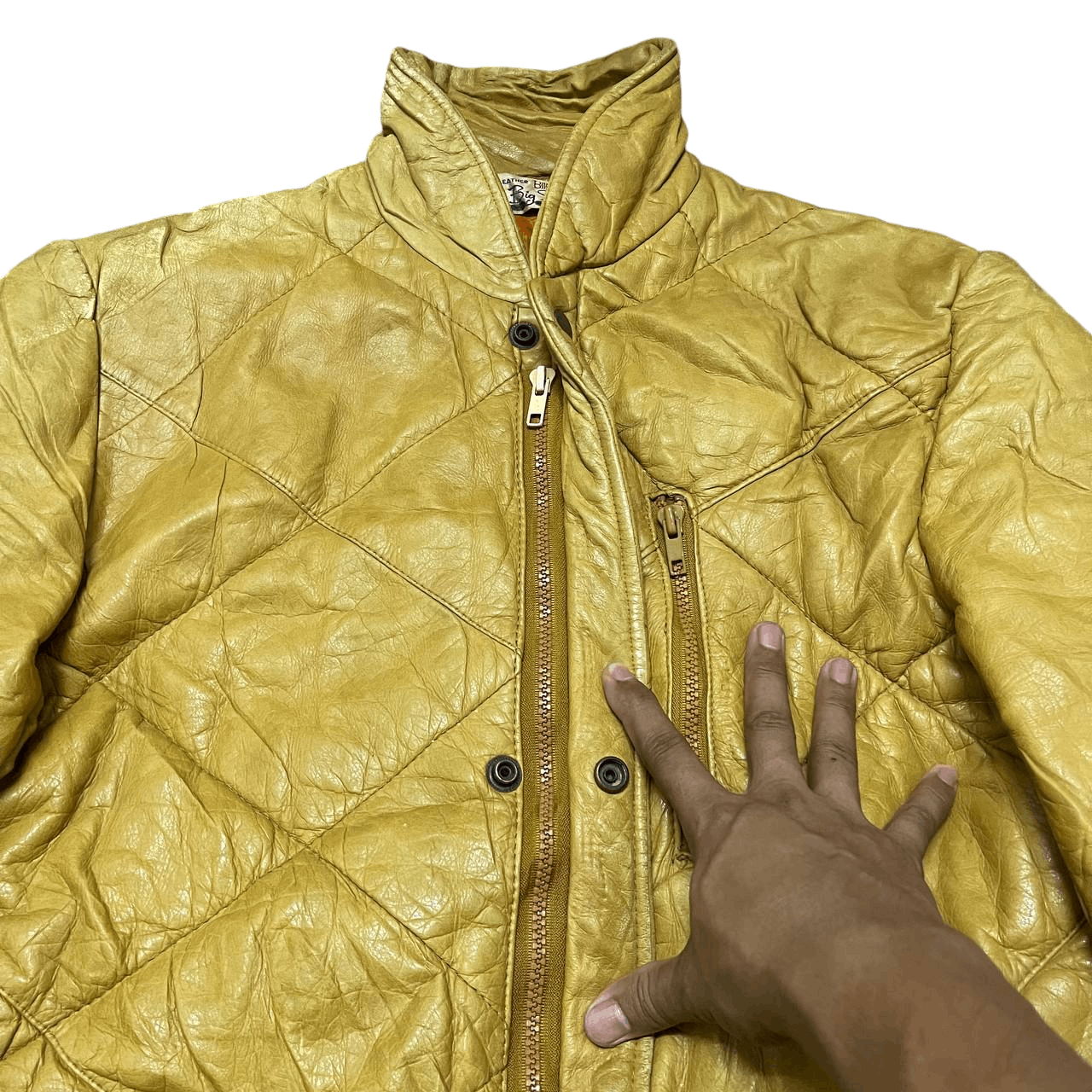 Japanese Brand Vintage Big Suri Quilted Leather Jacket Size US M / EU 48-50 / 2 - 8 Thumbnail