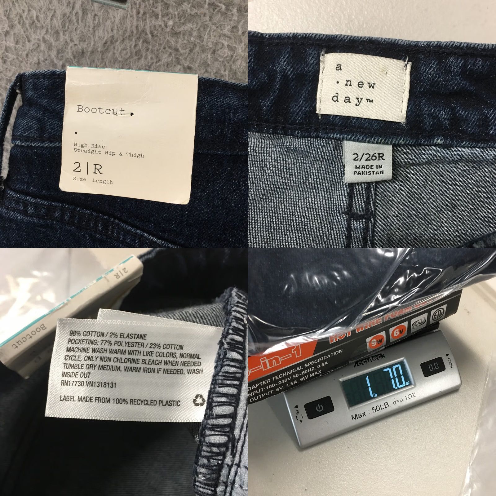 Vintage A New Day Jeans Bootscut Womens 2/26R Blue Dark Wash Denim Zip NEW Jeans Size 26" / US 2 / IT 38 - 9 Thumbnail