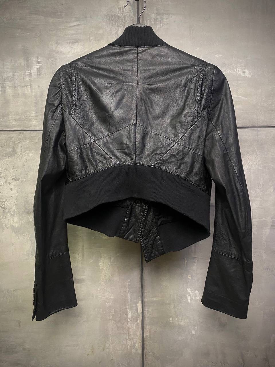 Ann Demeulemeester Kangaroo Skin Asymmetric Leather Jacket Women’s S Size XS / US 0-2 / IT 36-38 - 3 Thumbnail