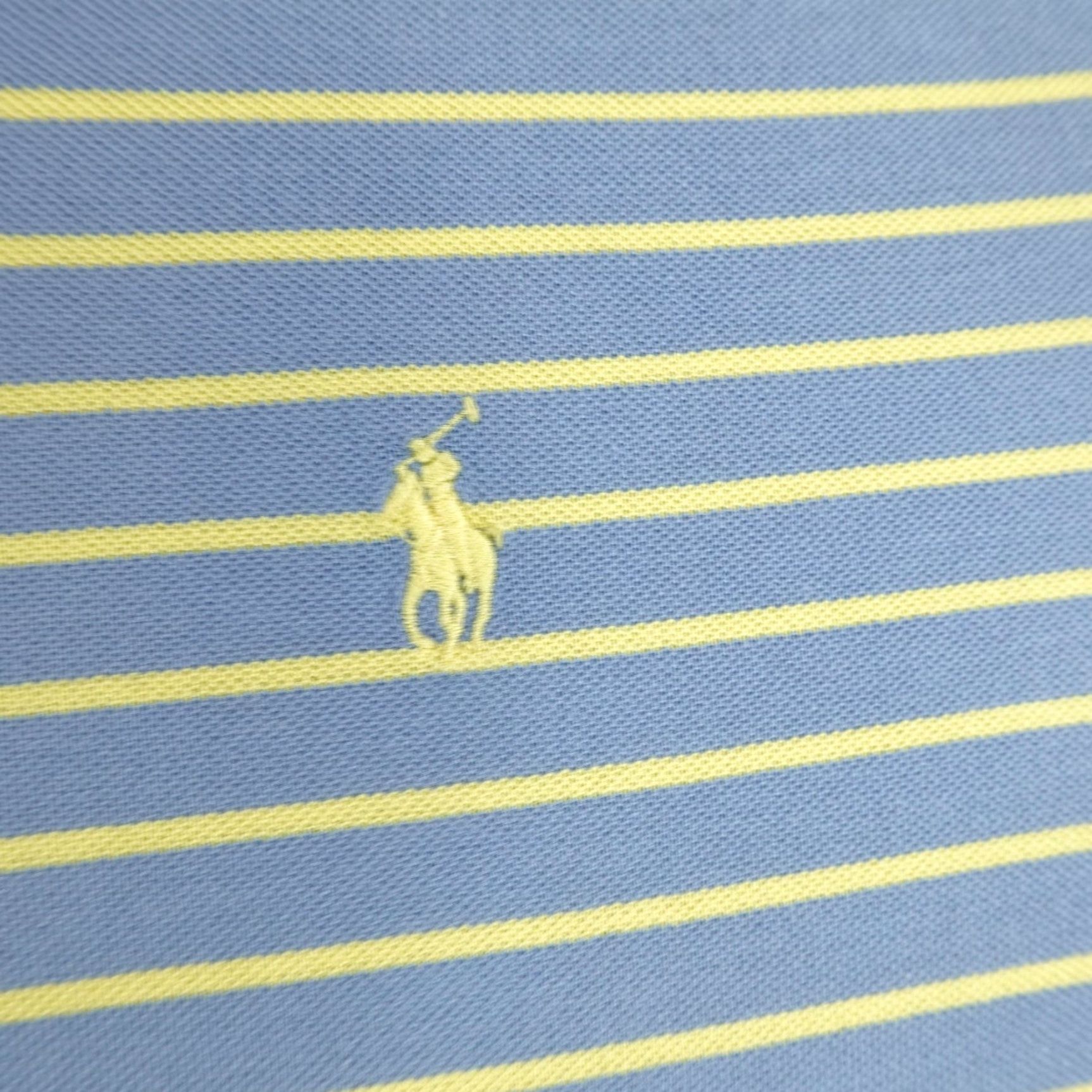 Polo Ralph Lauren Ralph Lauren Polo Shirt Mens Large Short Sleeve Golf Striped Pima Cotton Blue Yellow Size US L / EU 52-54 / 3 - 3 Thumbnail