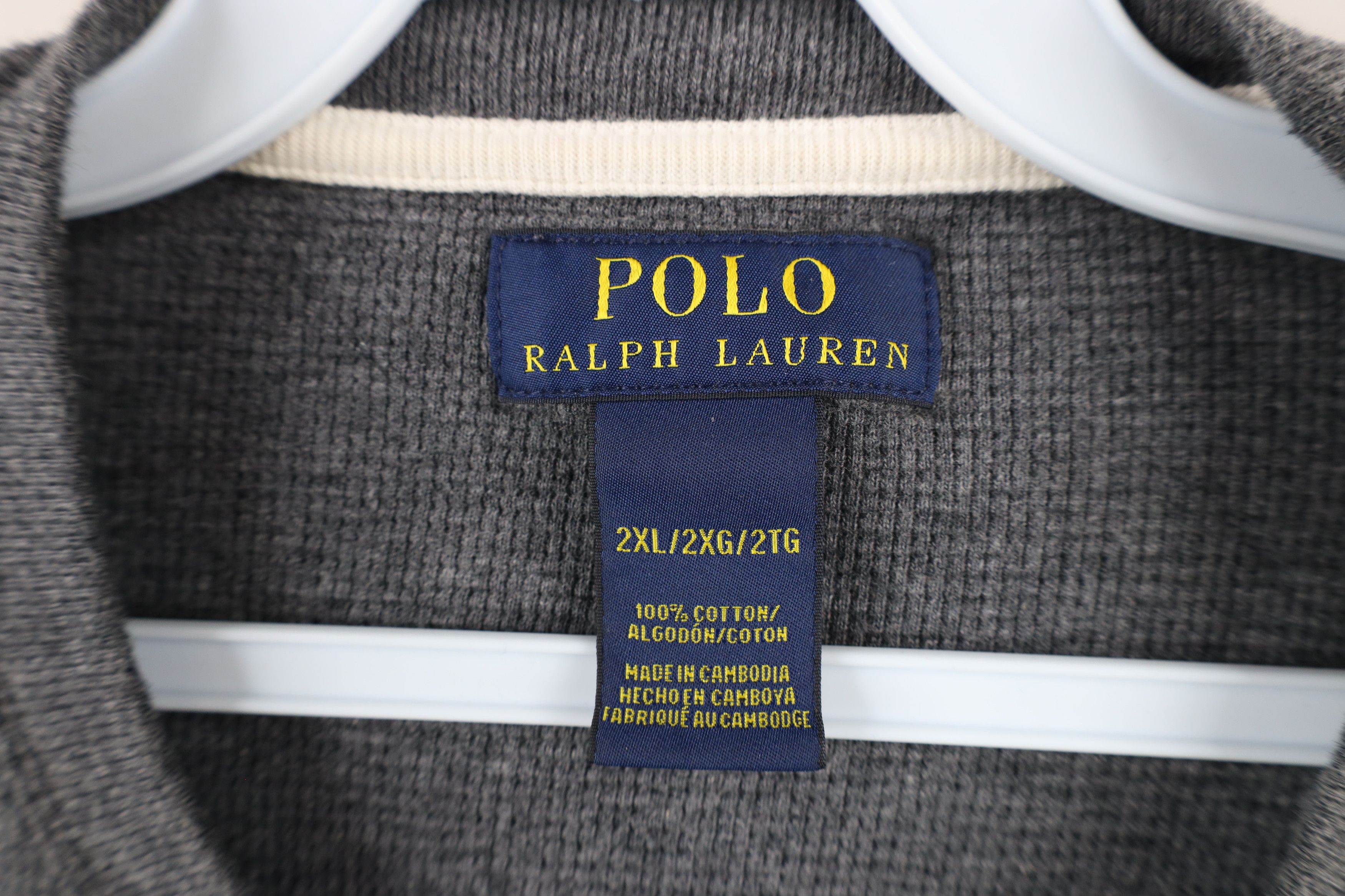 Ralph Lauren Vintage Ralph Lauren Waffle Knit Long Sleeve T-Shirt Gray Size US XXL / EU 58 / 5 - 5 Thumbnail