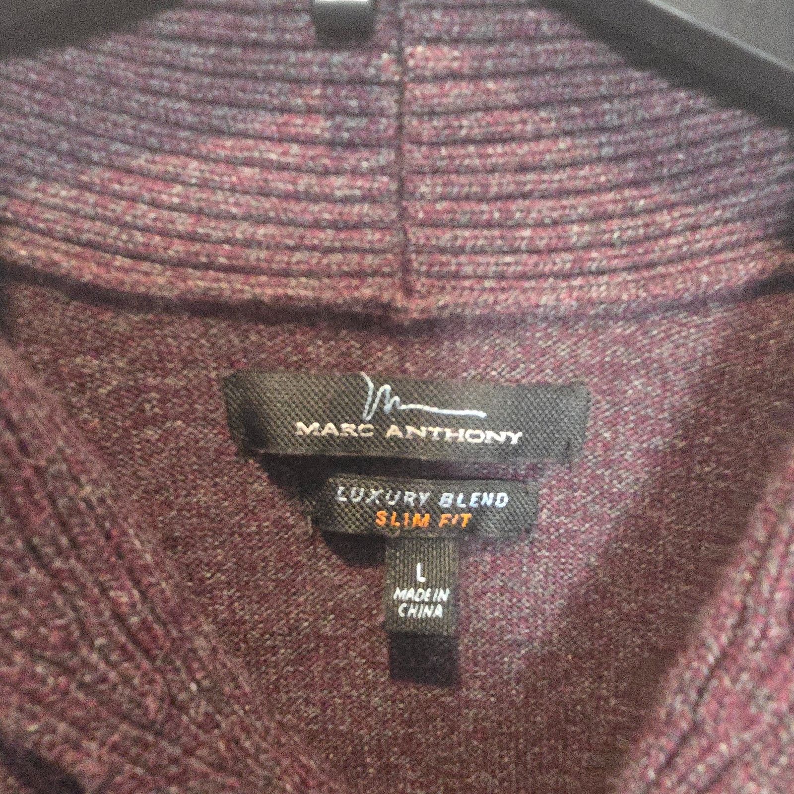 Marc Anthony Cotton cashmere wool Marc Anthony slim fit L shawl neck Size US L / EU 52-54 / 3 - 3 Thumbnail