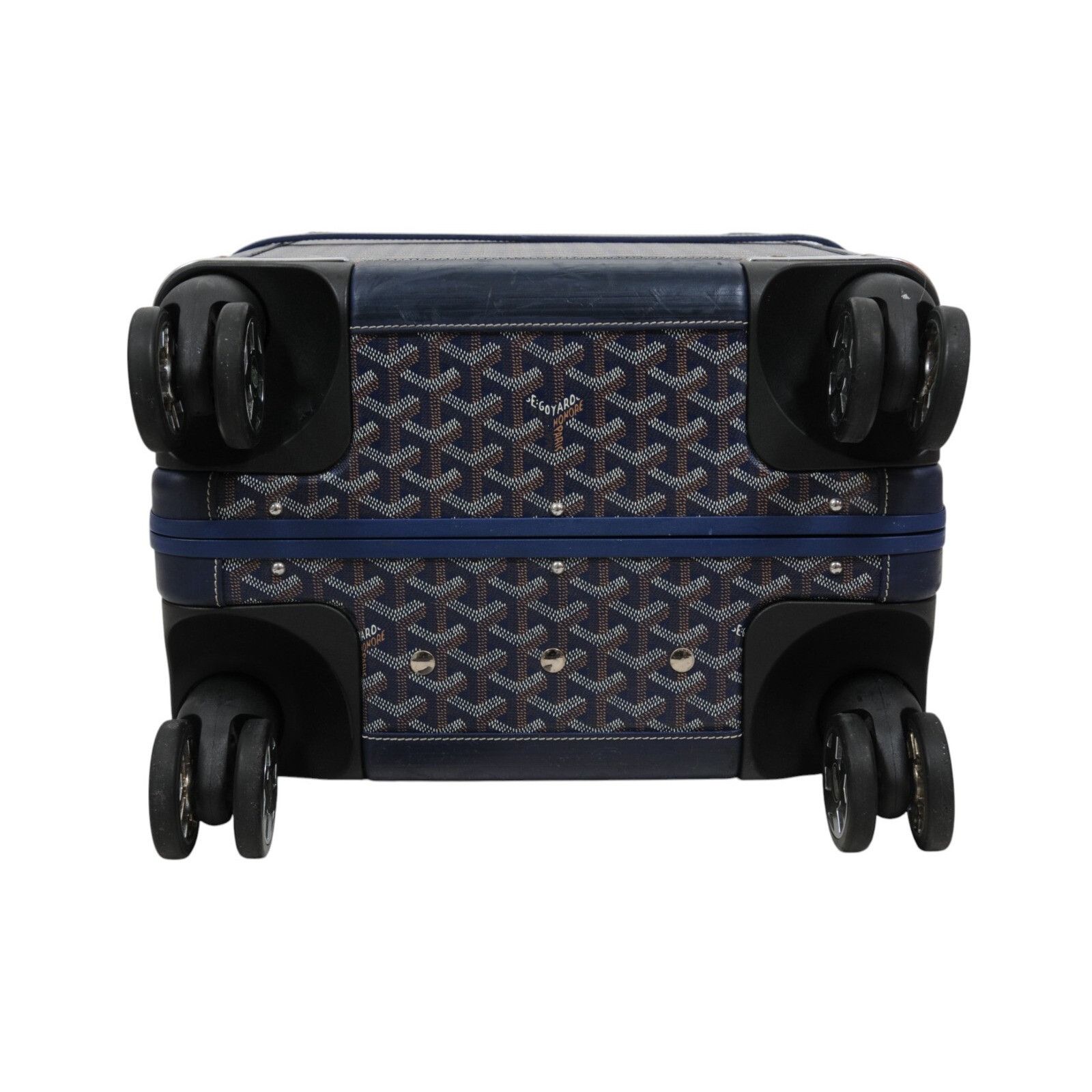 Goyard Navy Blue Coated Canvas Bourget Trolley PM Rolling - 02538 Size ONE SIZE - 18 Thumbnail