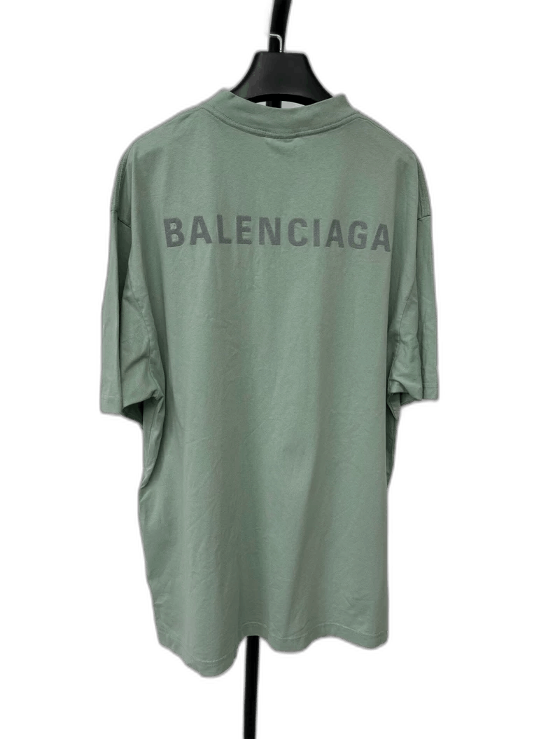 Balenciaga balenciaga mint green embroidered logo t-shirt Size US M / EU 48-50 / 2 - 1 Thumbnail