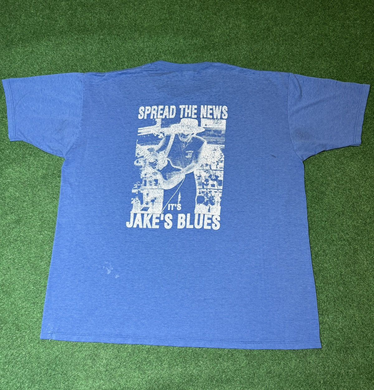 Band Tees × Jerzees × Vintage Vtg 90s RARE Jake’s Blues Band Distressed T Shirt Size US XL / EU 56 / 4 - 1 Thumbnail