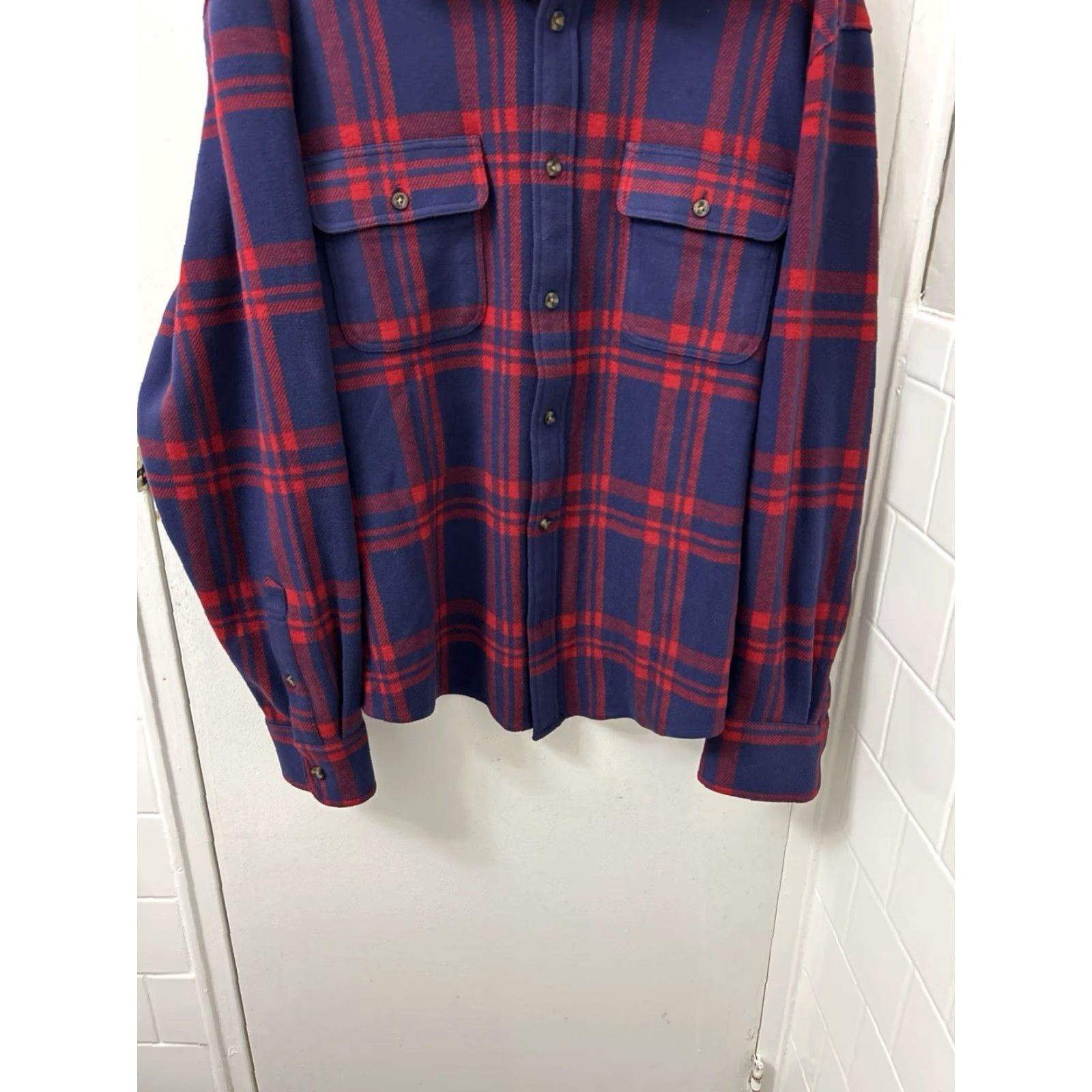 Vintage FAIR HARBOR Dunewood Flannel Shirt Womens XL Blue Red Plaid Button-Up Size XL / US 12-14 / IT 48-50 - 3 Thumbnail