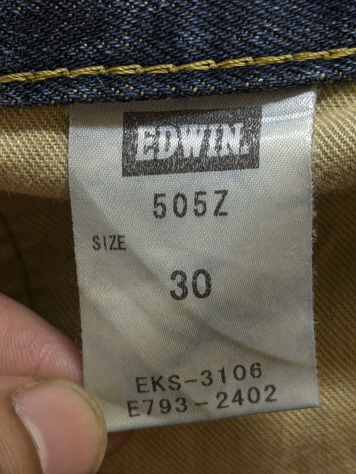 Edwin Vintage 90s Japan Edwin 505z Selvedge Faded Whisker Straight Size US 33 - 10 Thumbnail