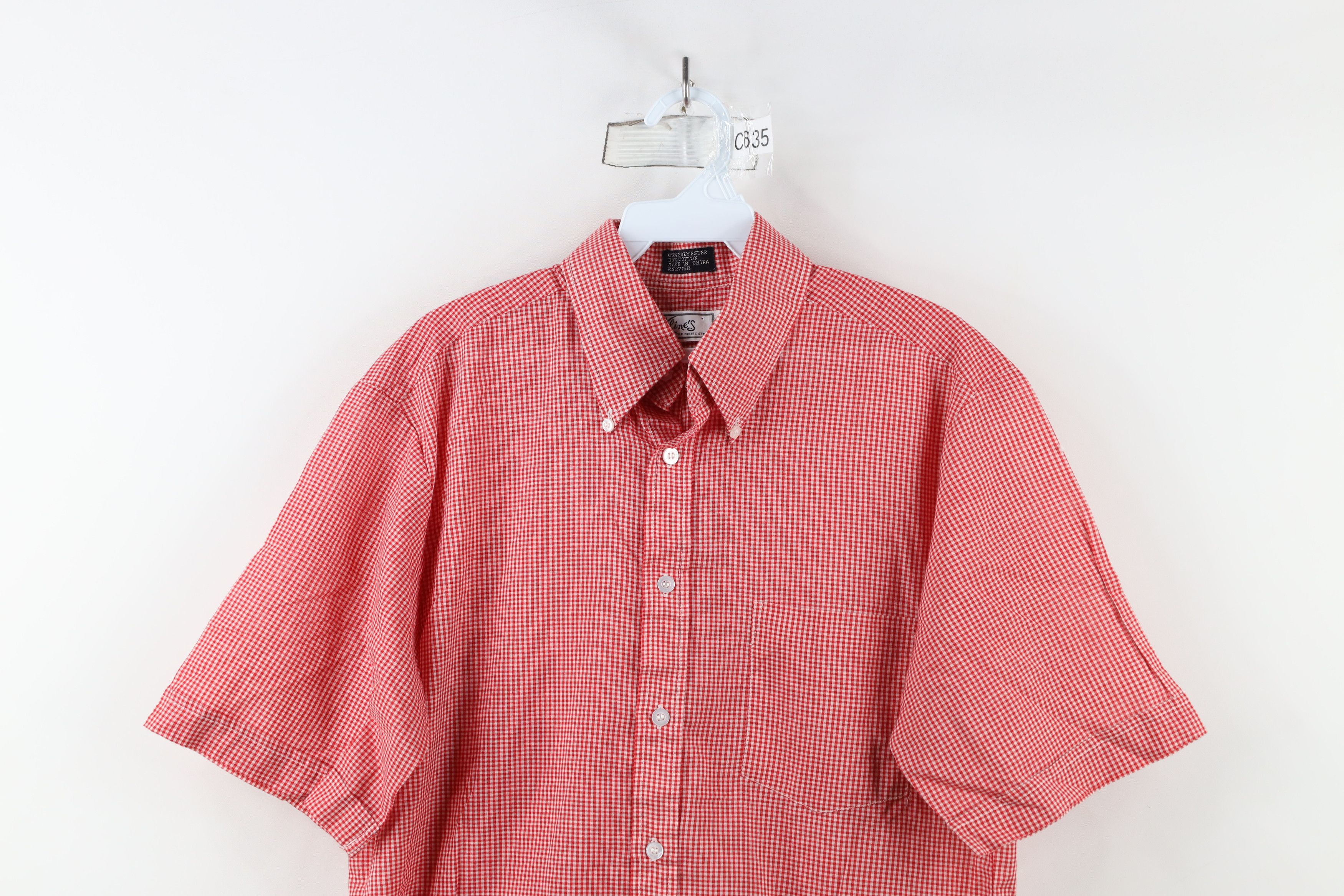 Vintage Vintage 90s Streetwear Gingham Short Sleeve Button Shirt Size US M / EU 48-50 / 2 - 2 Thumbnail